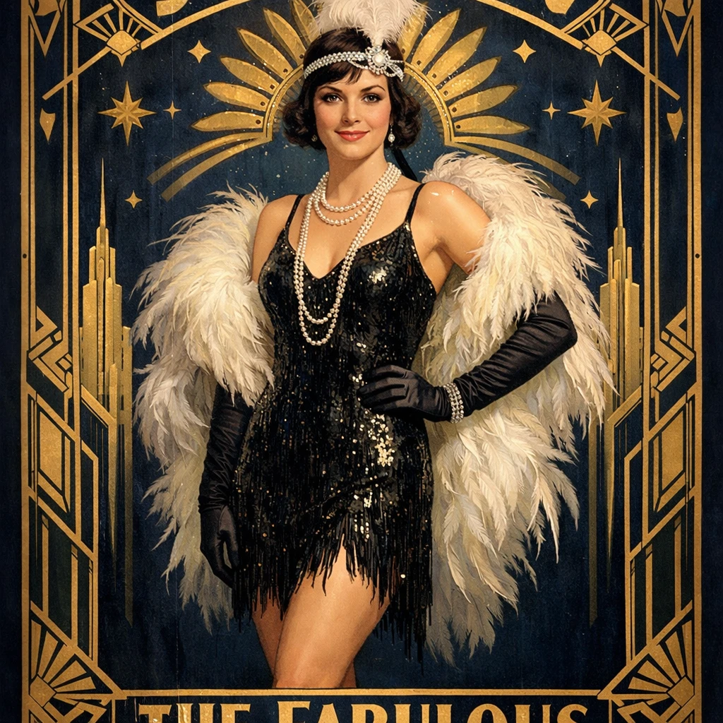Актриса немого кино в стиле Гэтсби — GPT Image 1.5 промт