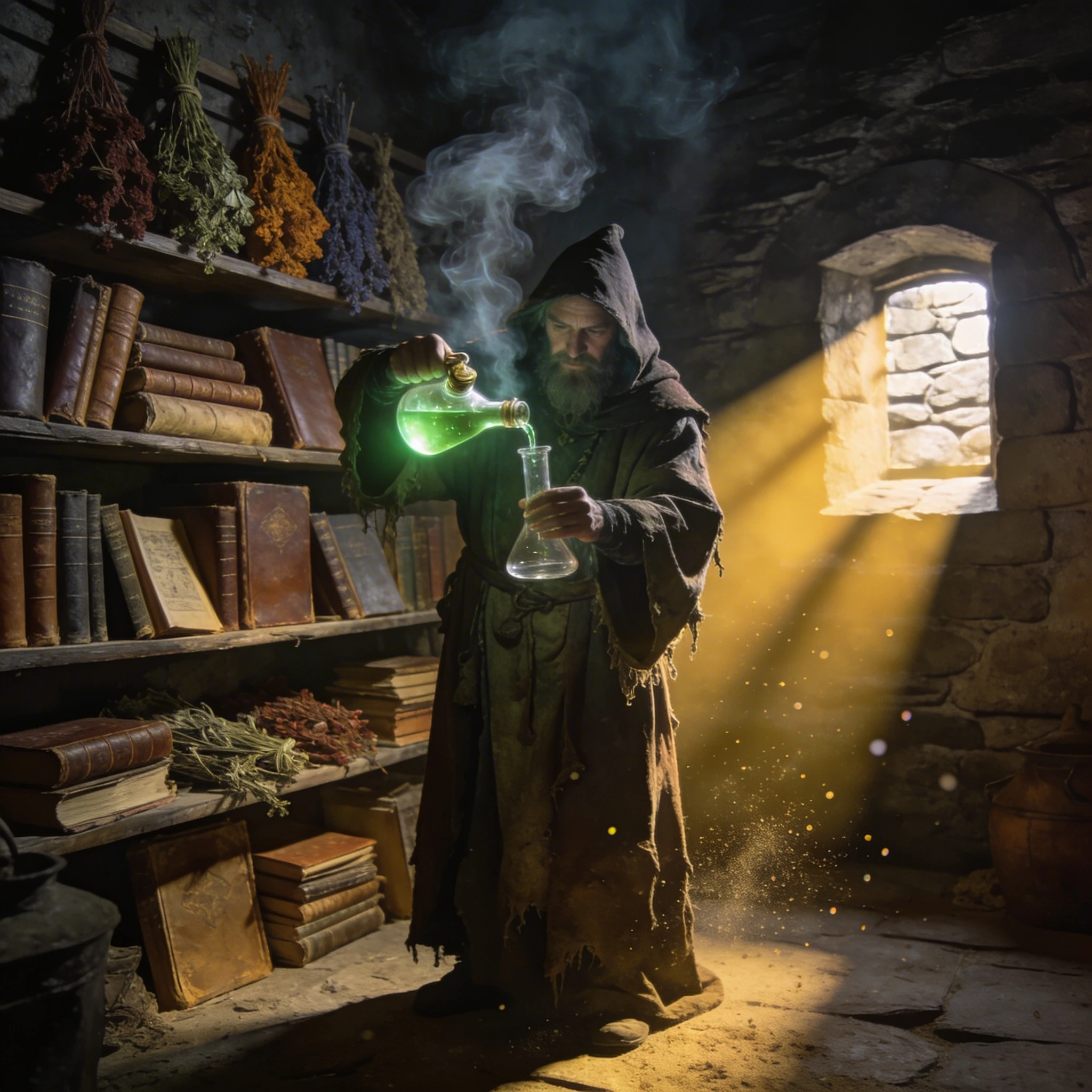 Алхимик в тайной лаборатории — Seedream 4.5 промт