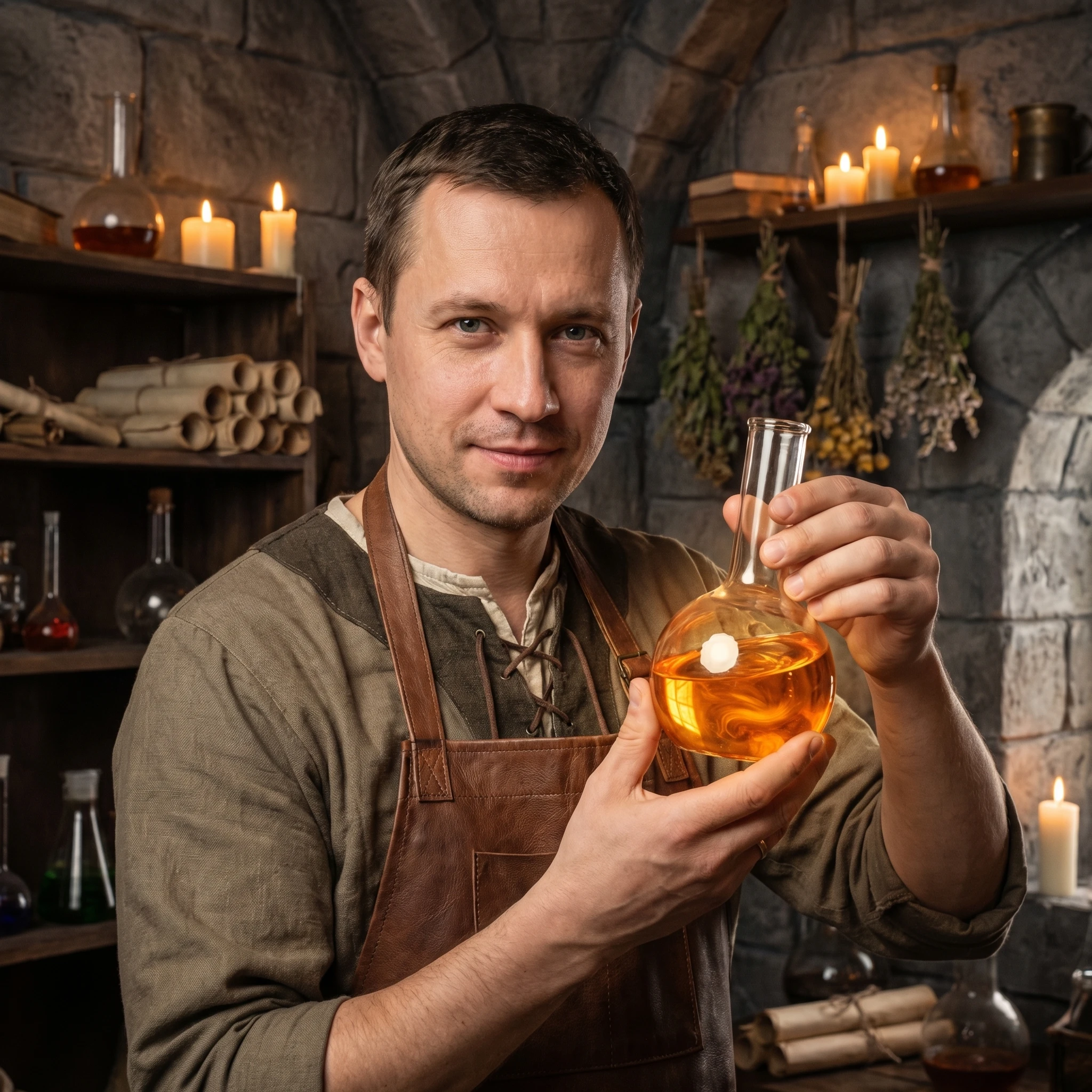 Алхимик Янтарных Зелий — Nano Banana Pro промт