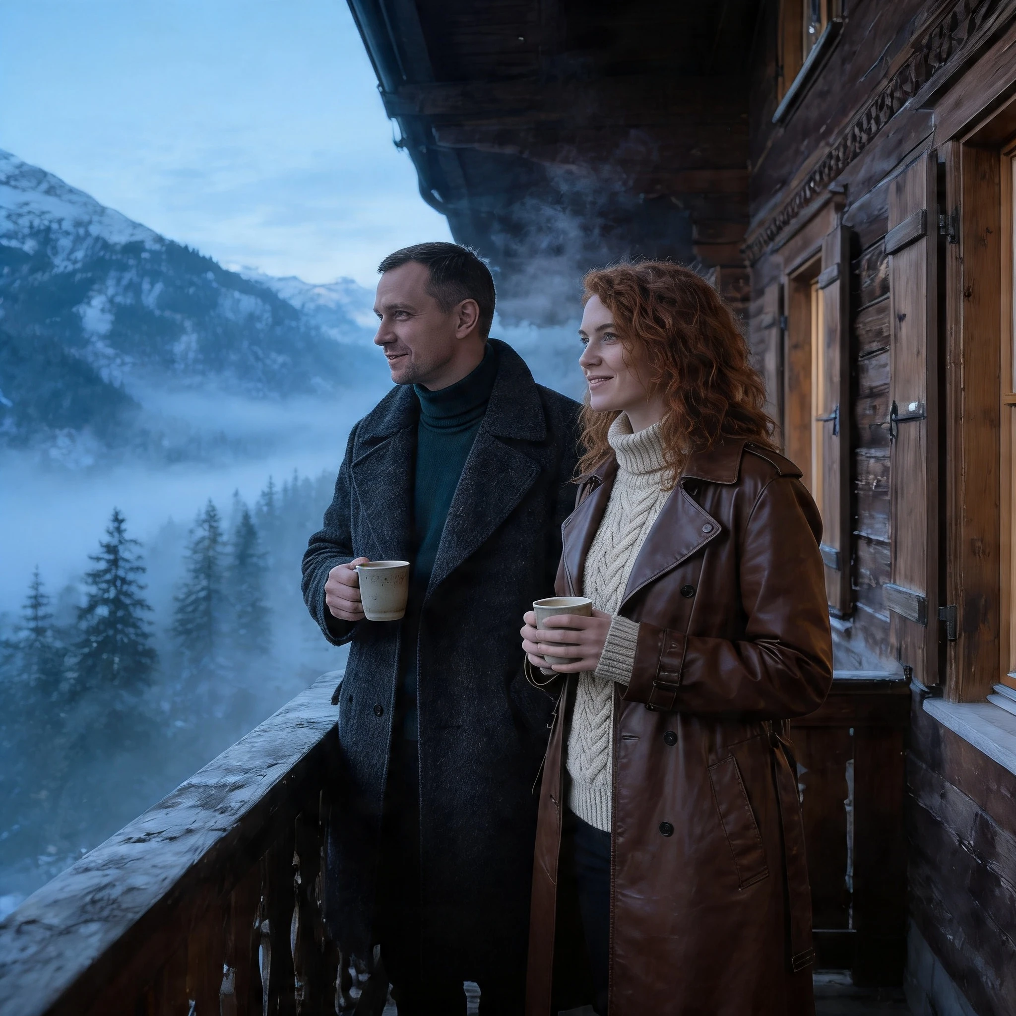 Альпийский детектив: Утренний кофе — Seedream 4.5 промт