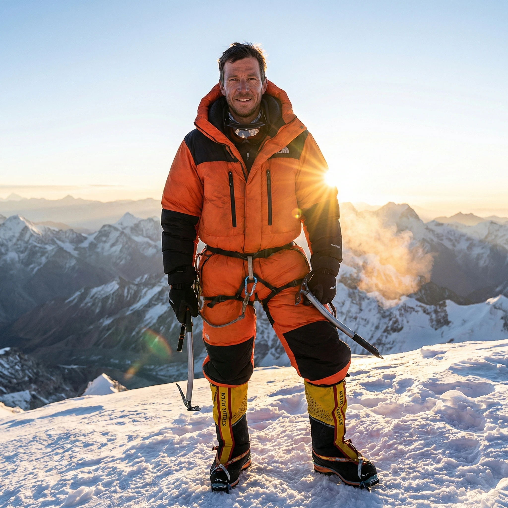 Альпинист на вершине Эвереста — Nano Banana Pro промт