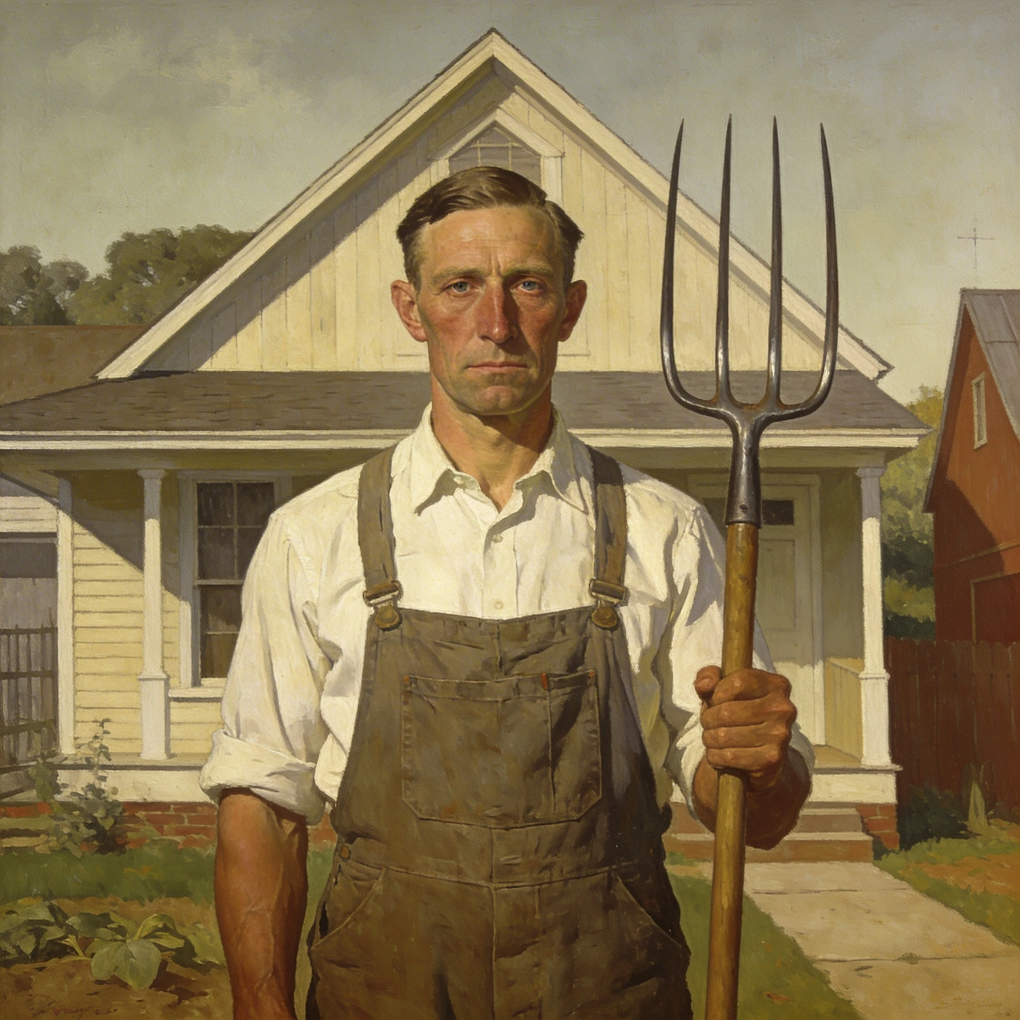 Американская готика 1930-х — Seedream 4.5 промт