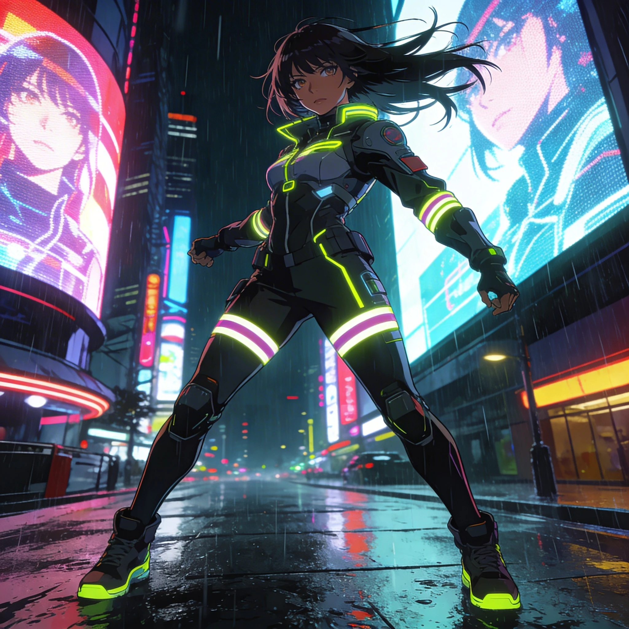 Аниме-герой в стиле 'Кибер-город' — Seedream 4.5 промт