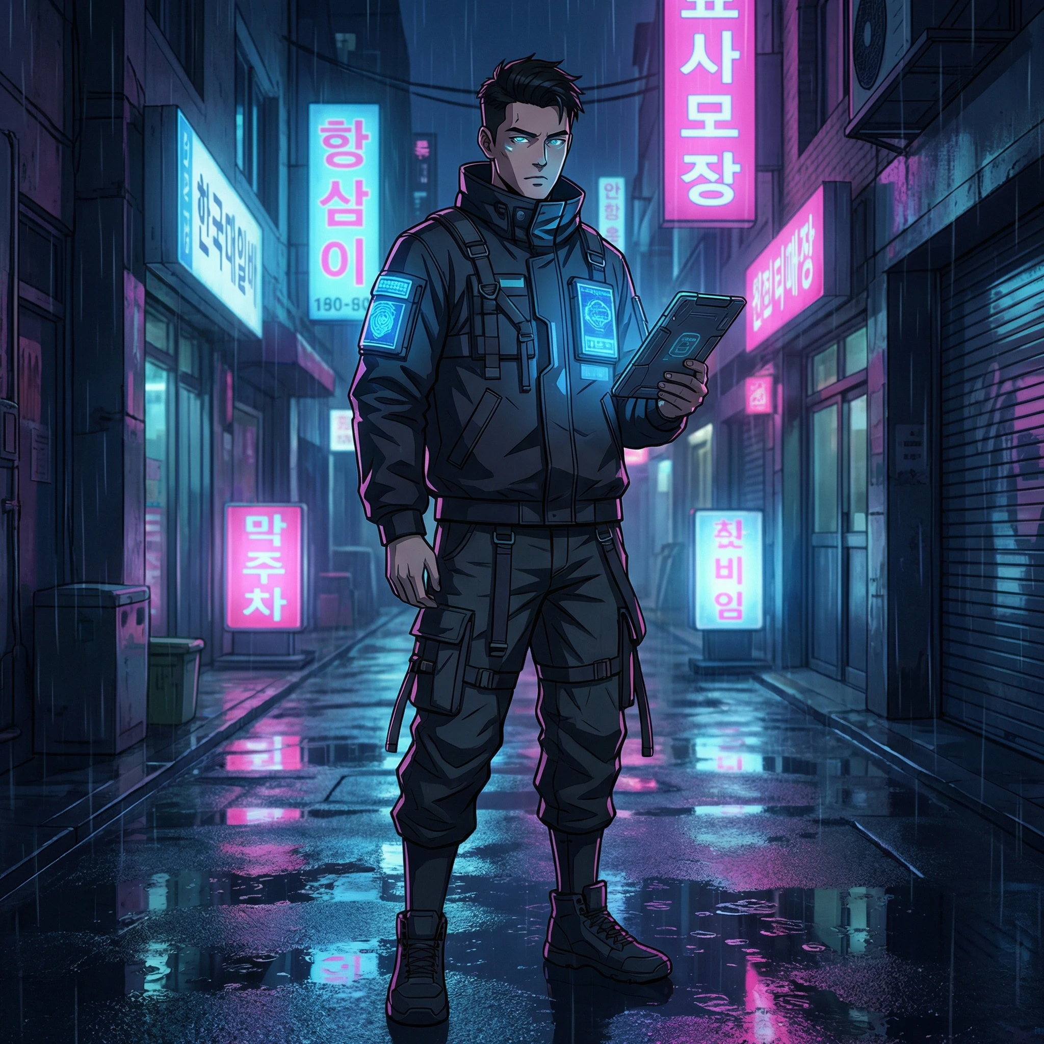 Аниме-герой в стиле кибер-панка — Nano Banana Pro промт