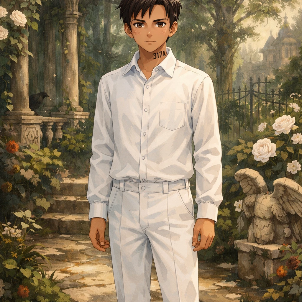 Аниме-герой в стиле «Обещанный Неверленд» — GPT Image 1.5 промт