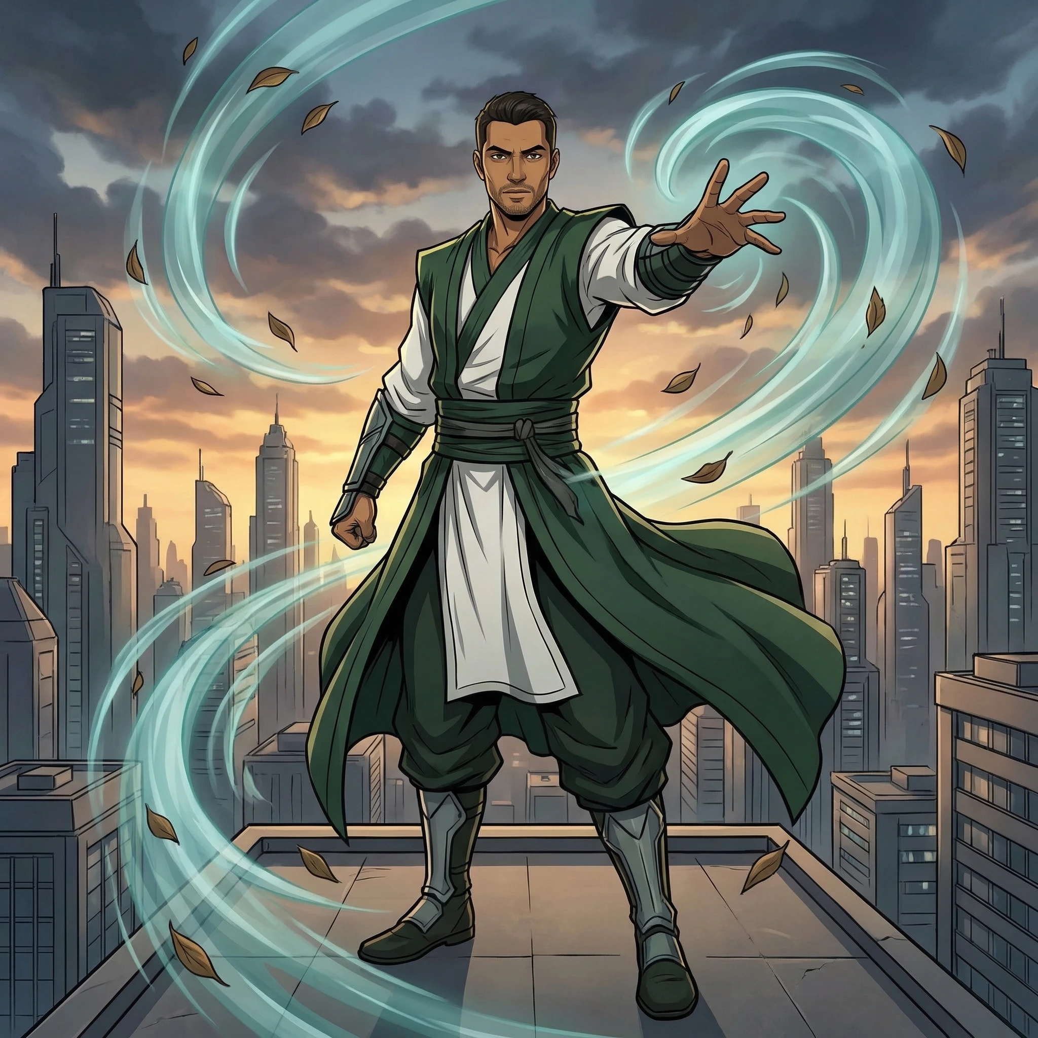 Аниме-воин стихии Ветра — Nano Banana Pro промт