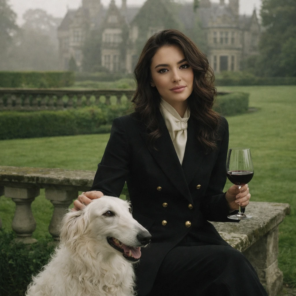 Аристократка с борзой — GPT Image 1.5 промт