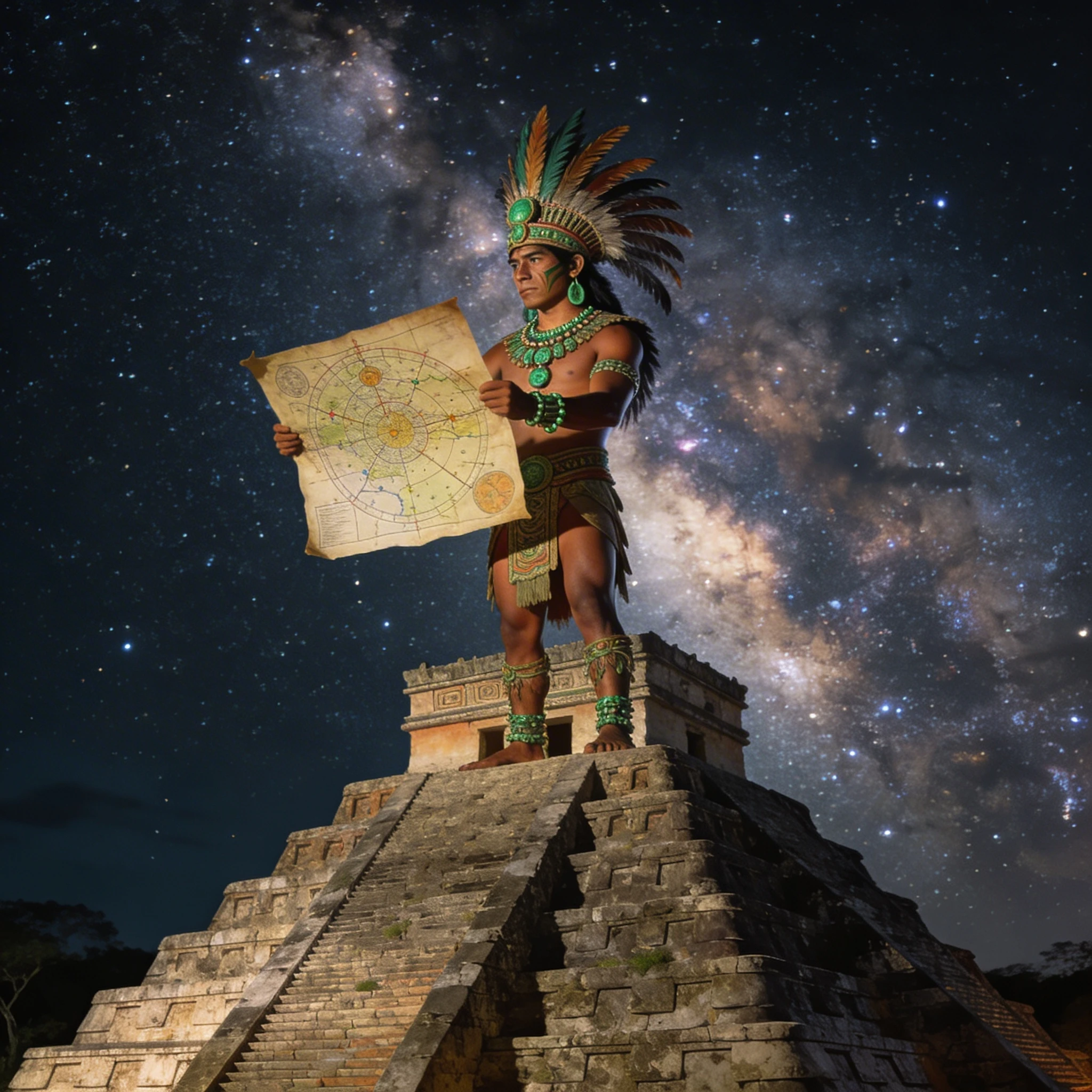 Астроном эпохи Майя — Seedream 4.5 промт
