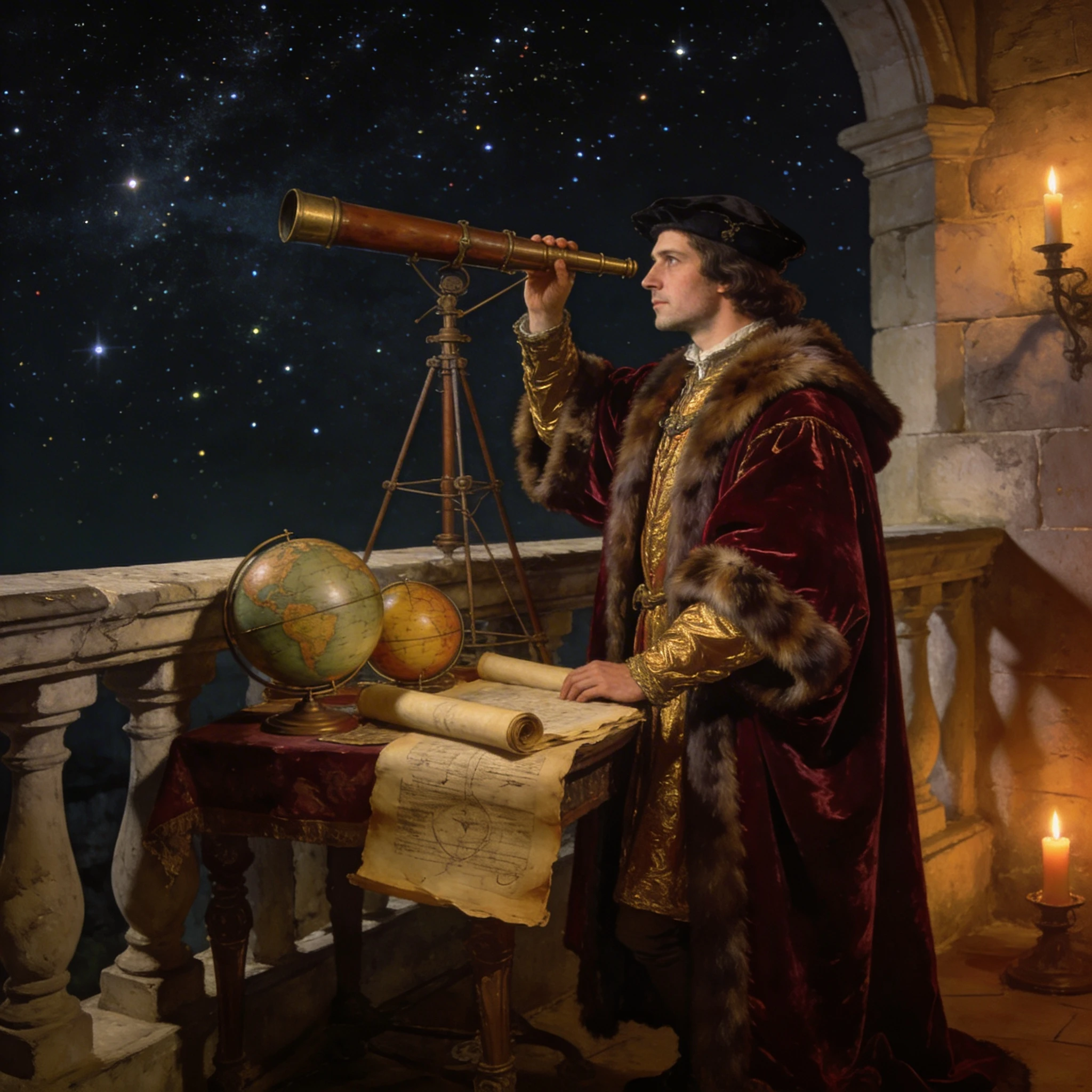 Астроном эпохи Возрождения — Seedream 4.5 промт