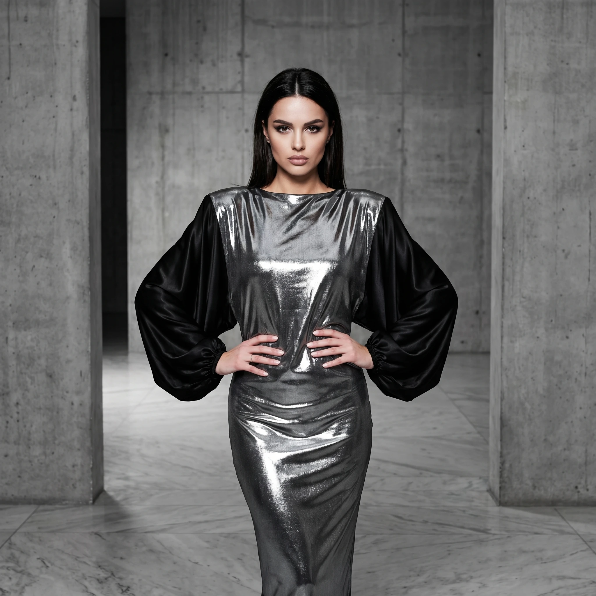 Авангардная мода: Металл и Шелк — Nano Banana Pro промт