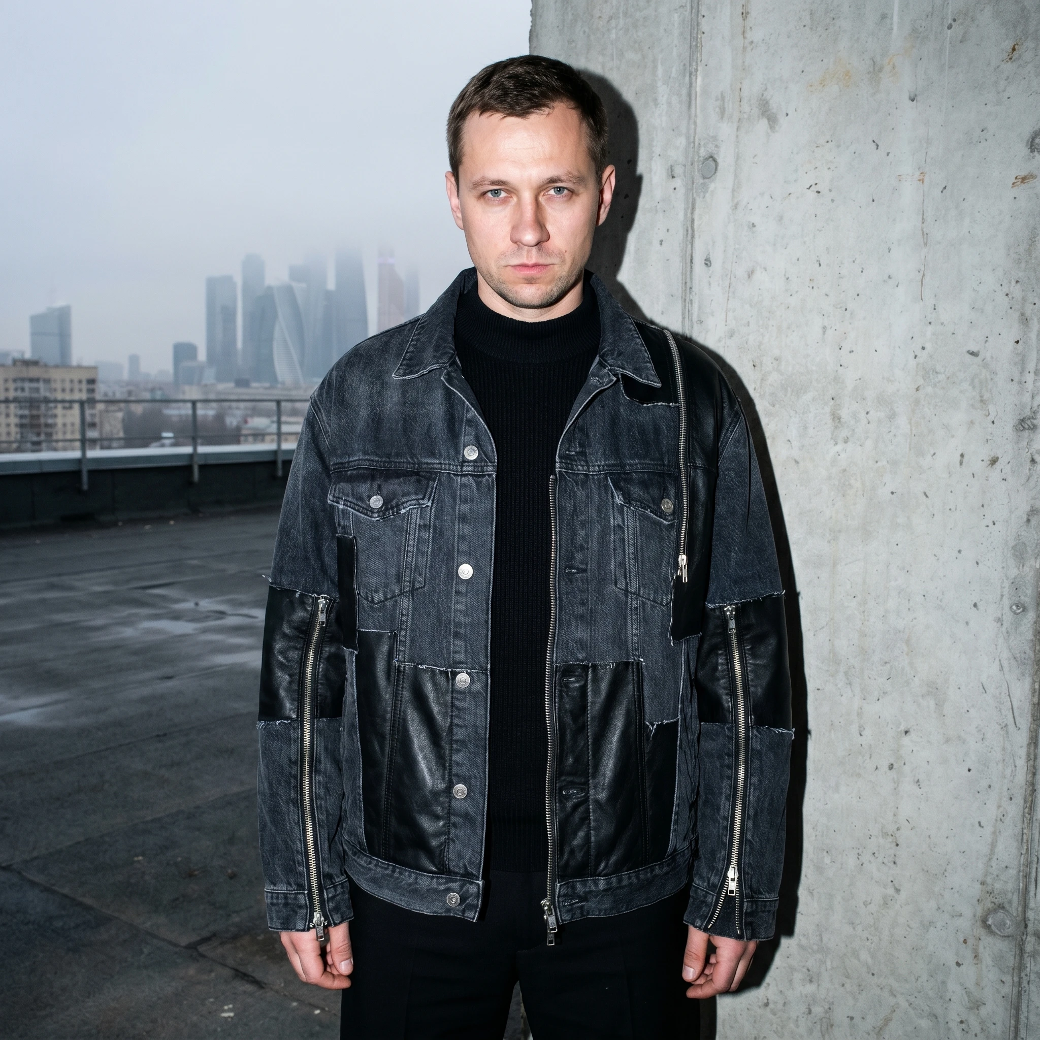 Авангардный стиль: Кожа и деним — Nano Banana Pro промт