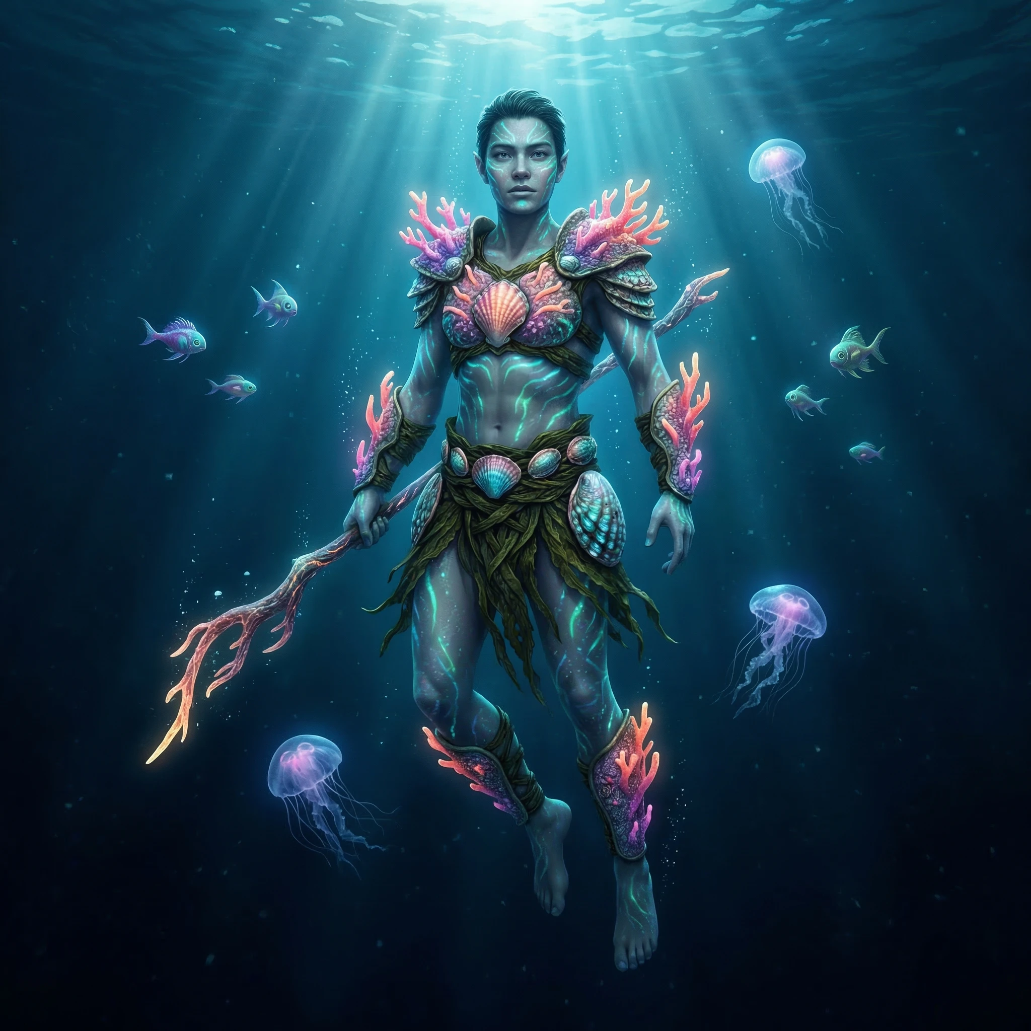 Биолюминесцентный хранитель кораллов — Nano Banana Pro промт