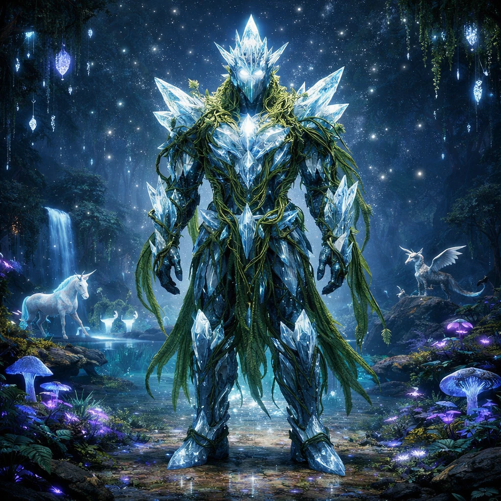 Биолюминесцентный лес: Хранитель — GPT Image 1.5 промт