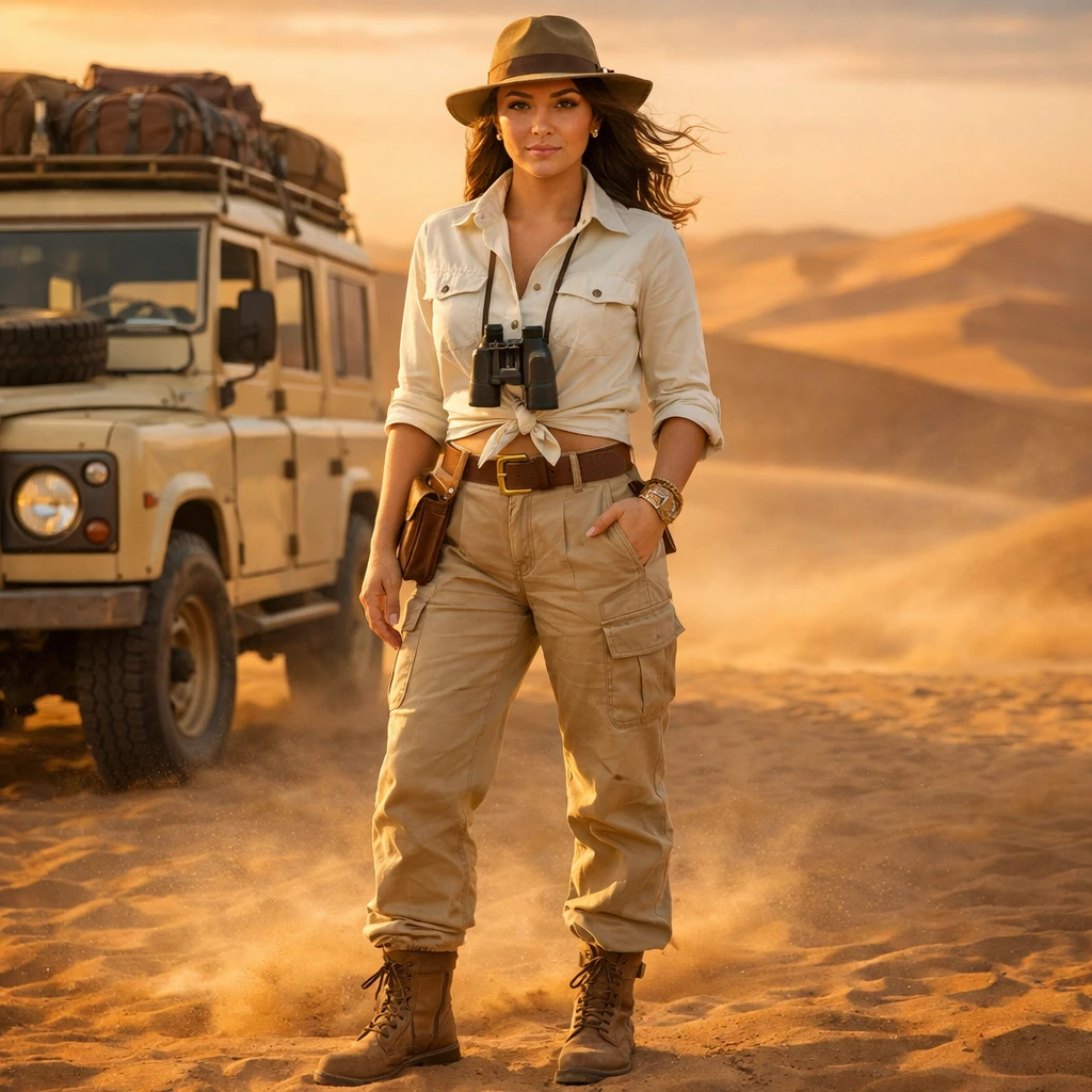 Блогер-путешественник в пустыне Сахара — GPT Image 1.5 промт