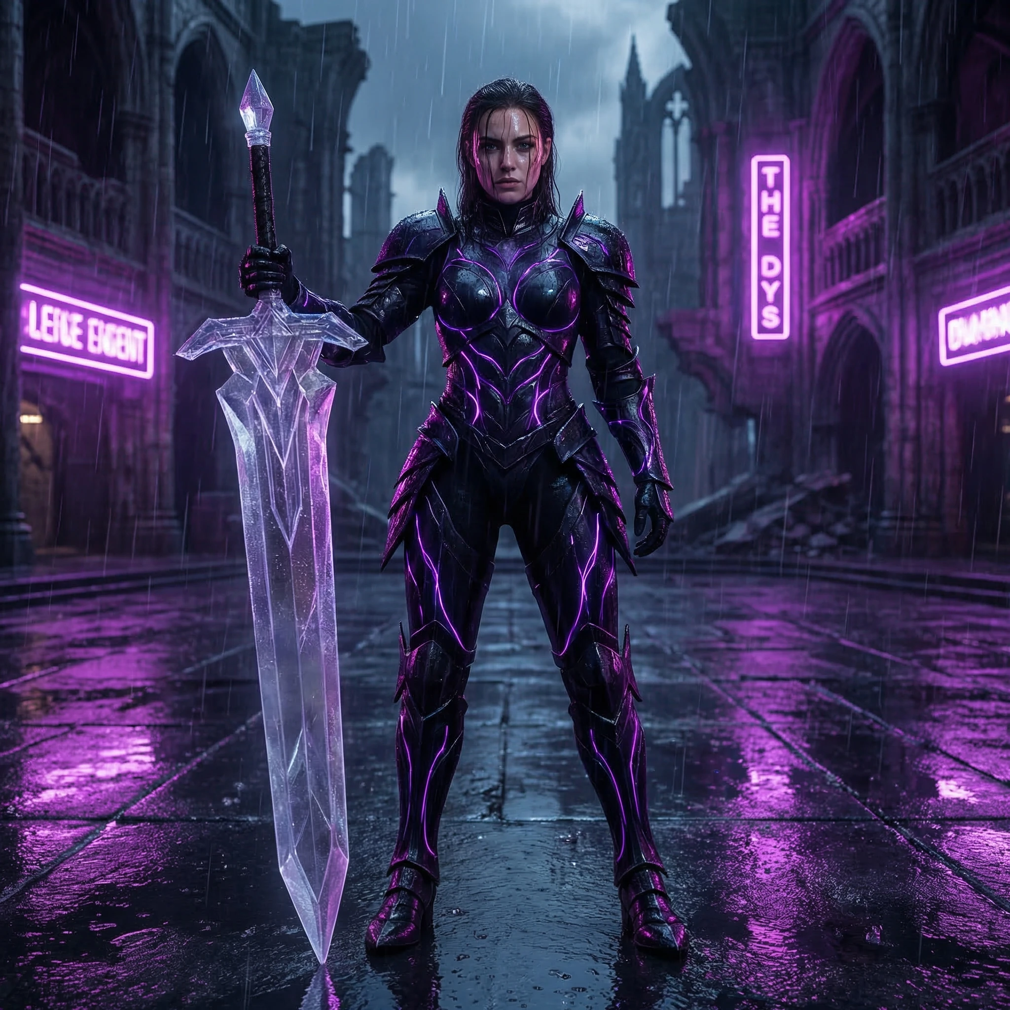 Босс из игры в стиле 'Neon Souls' — Nano Banana Pro промт