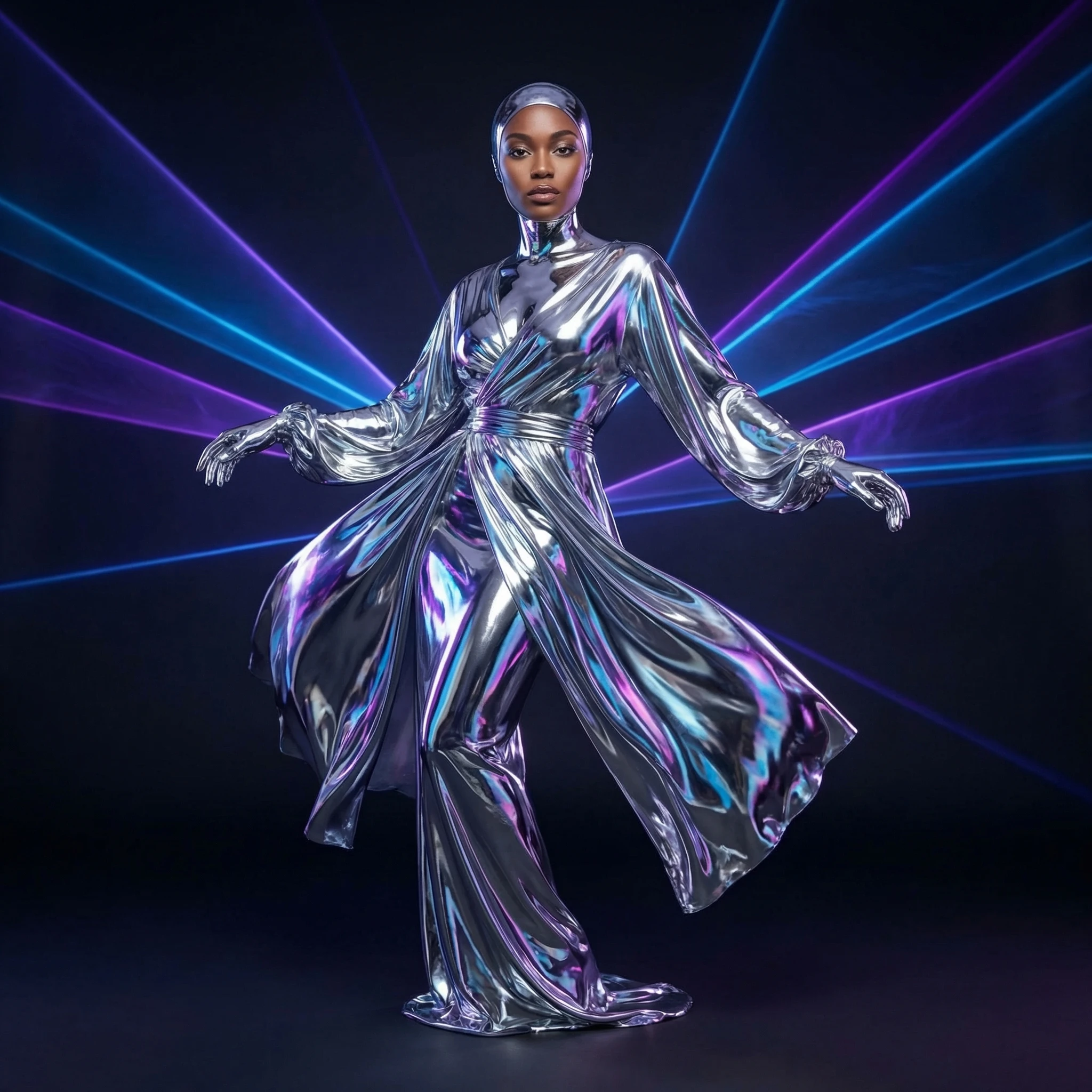 Божество из жидкого ртутного серебра — Nano Banana Pro промт