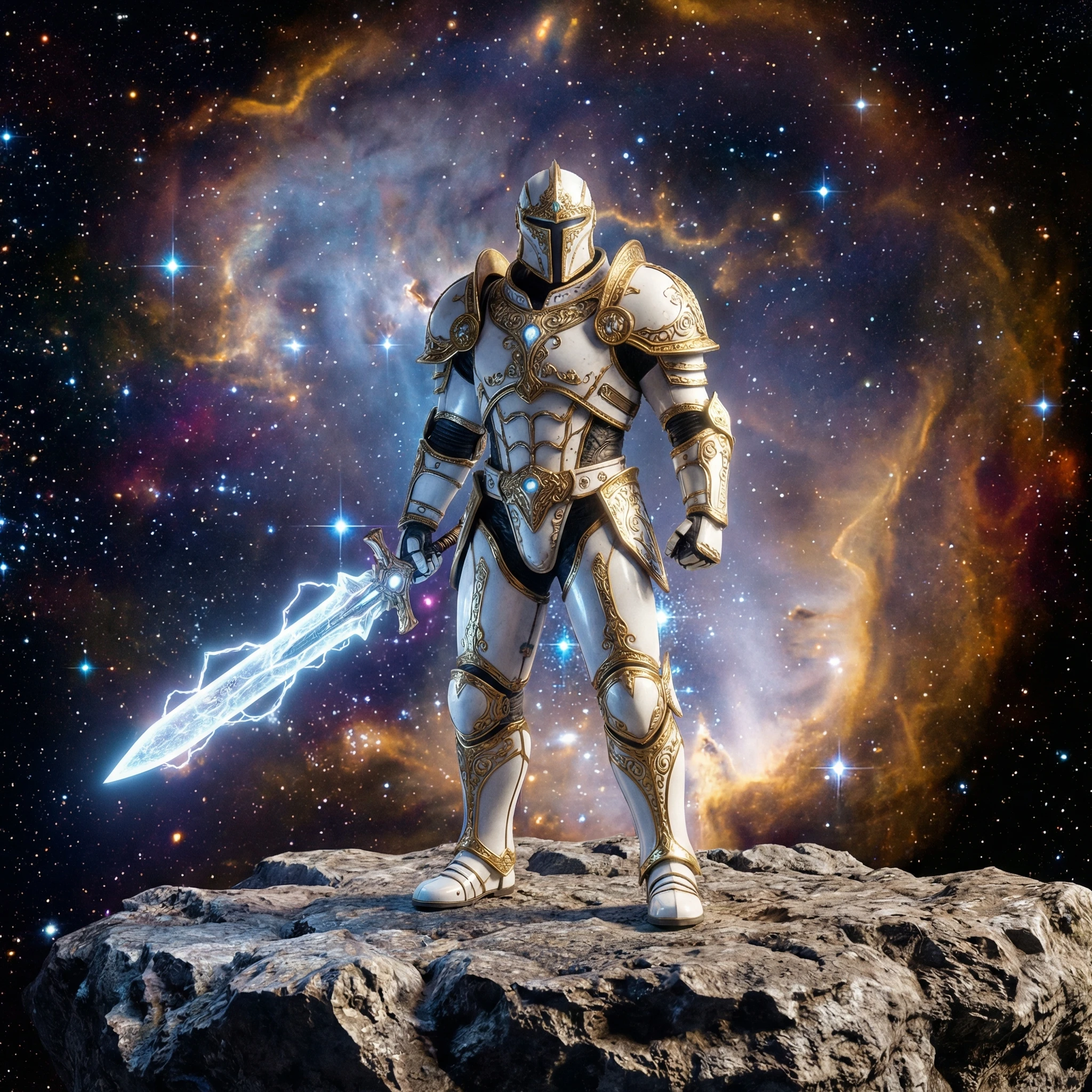 Бронированный космический рыцарь — Nano Banana Pro промт