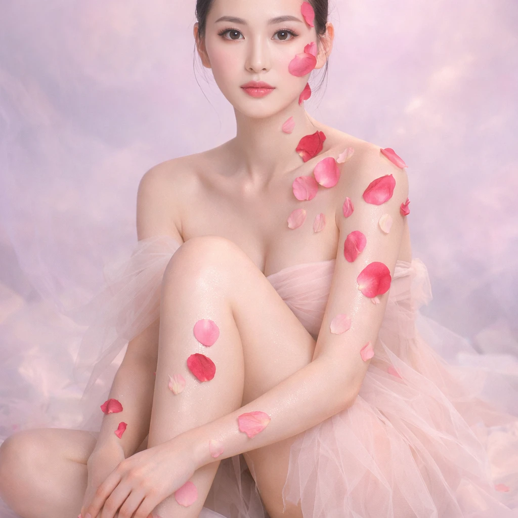 Бьюти-тренд: Фарфоровая кожа и лепестки — GPT Image 1.5 промт