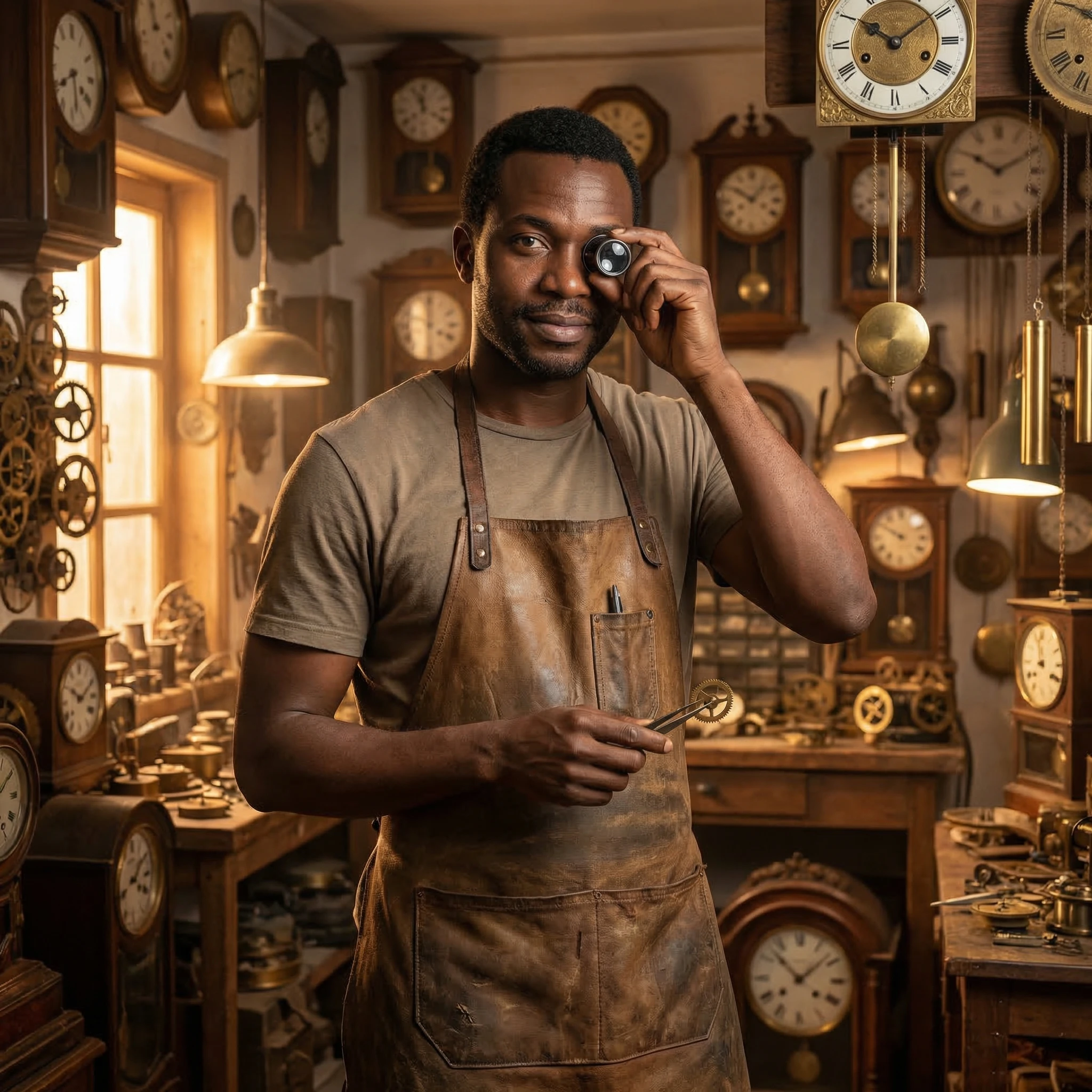 Часовщик в мастерской — Nano Banana Pro промт