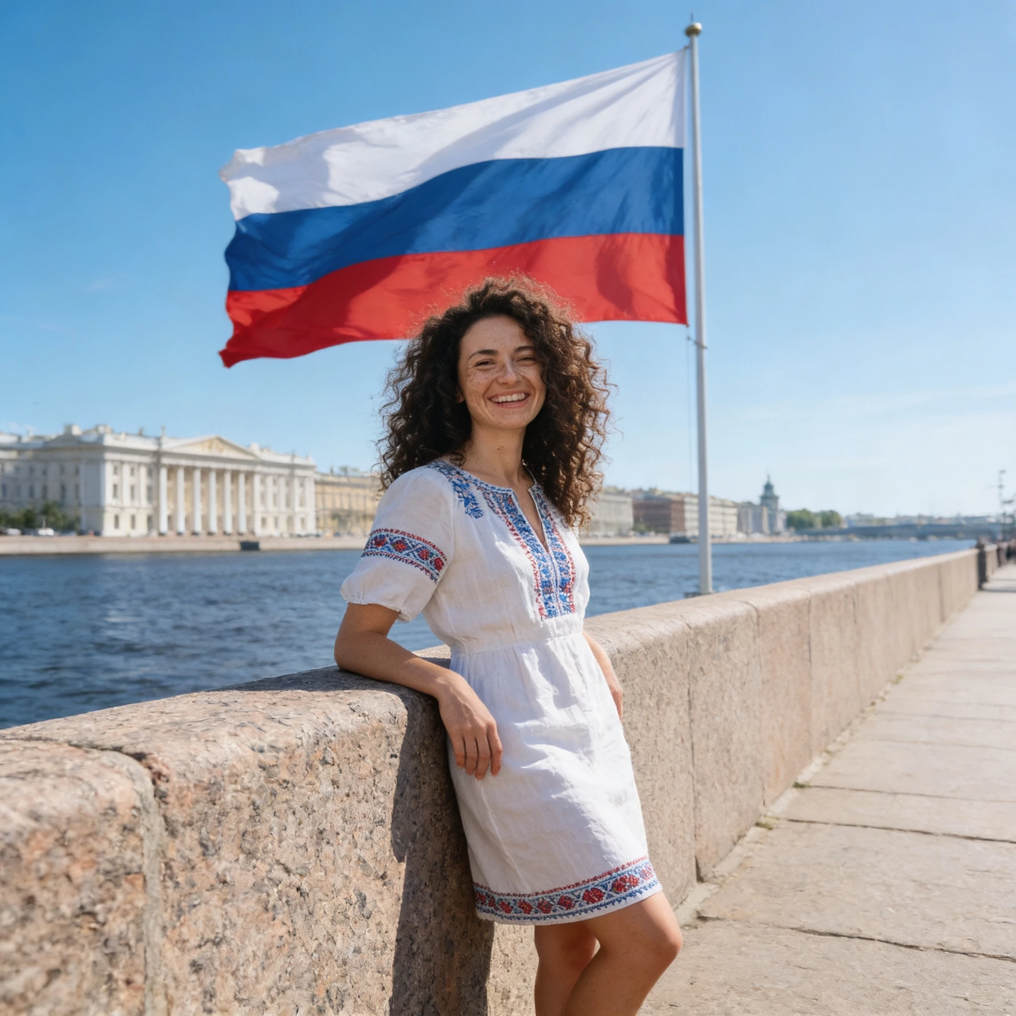 День России: Летняя набережная — Seedream 4.5 промт