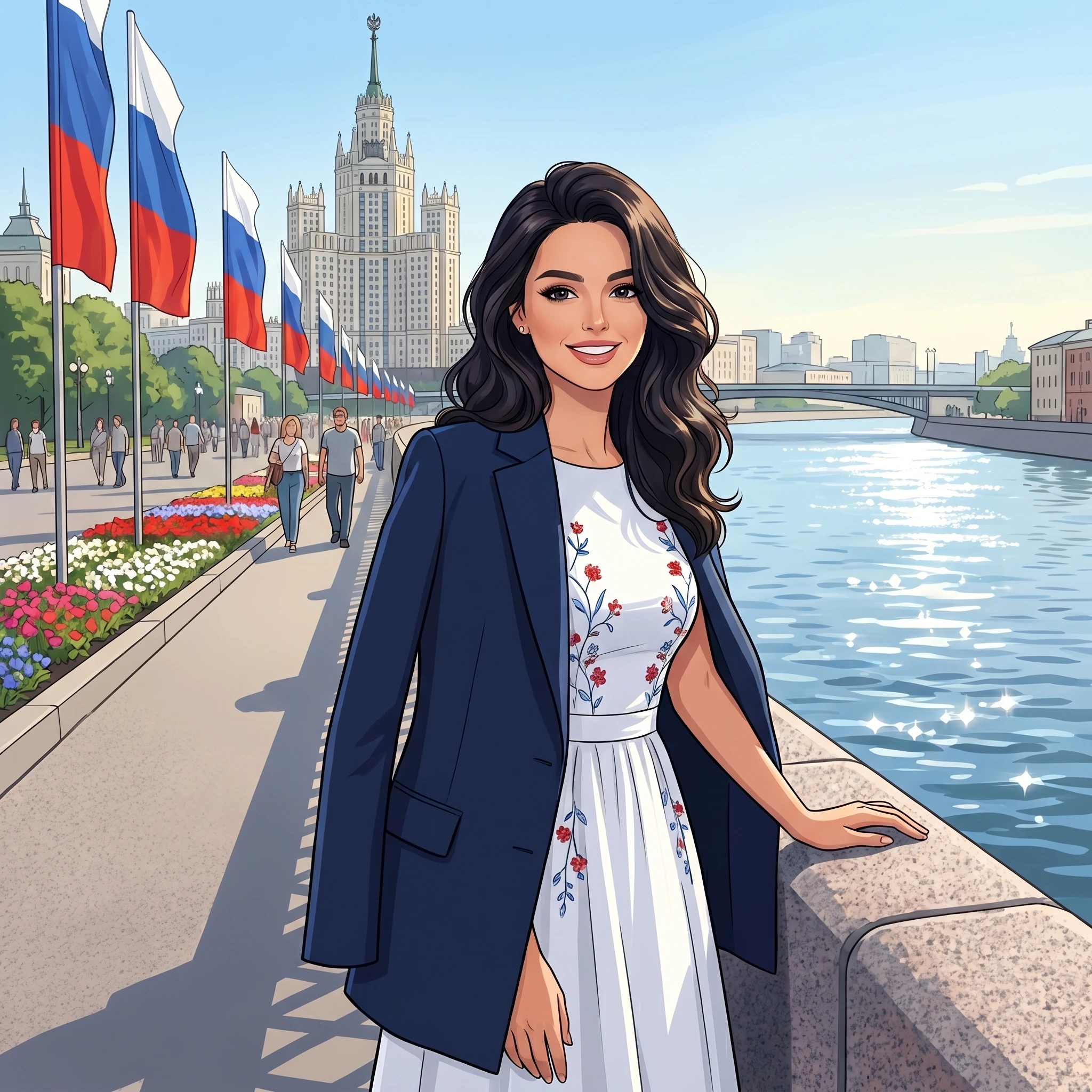 День России: Праздник на набережной — Nano Banana Pro промт