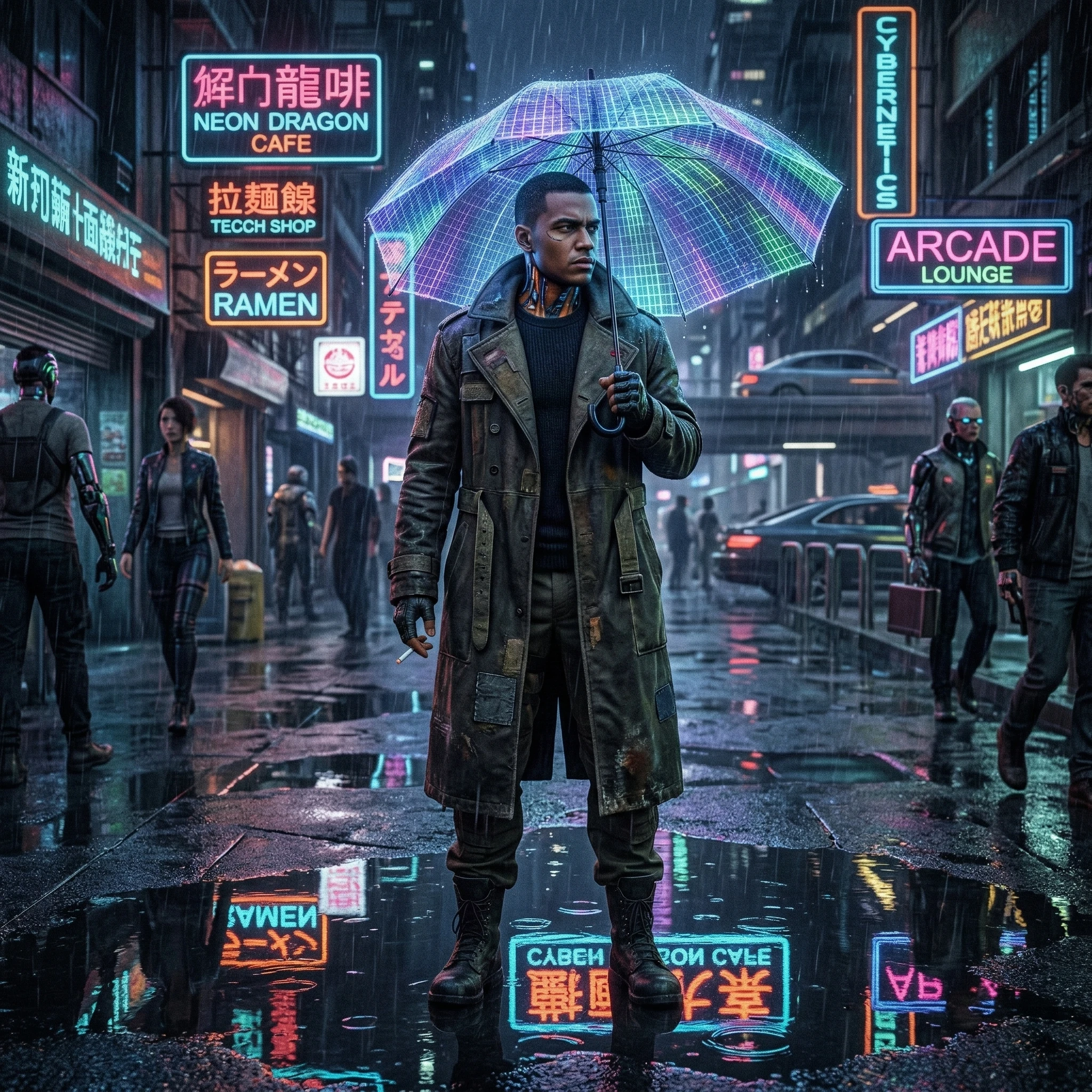 Детектив в мире Киберпанка — Nano Banana Pro промт