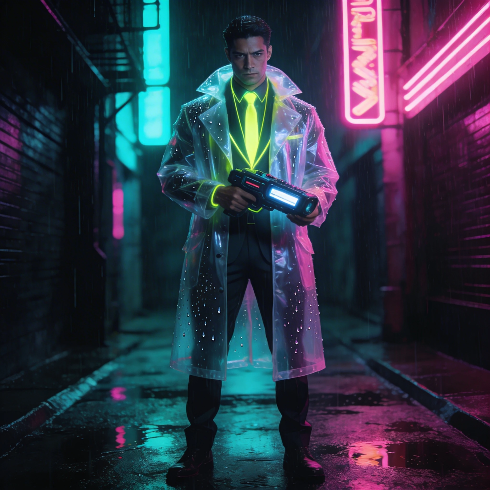 Детектив в стиле кибер-нуар 80-х — Seedream 4.5 промт