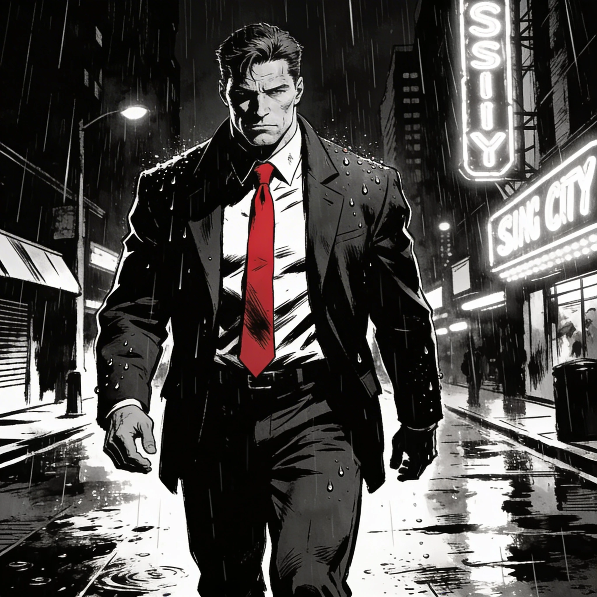 Детектив в стиле нуар-комикса — Seedream 4.5 промт