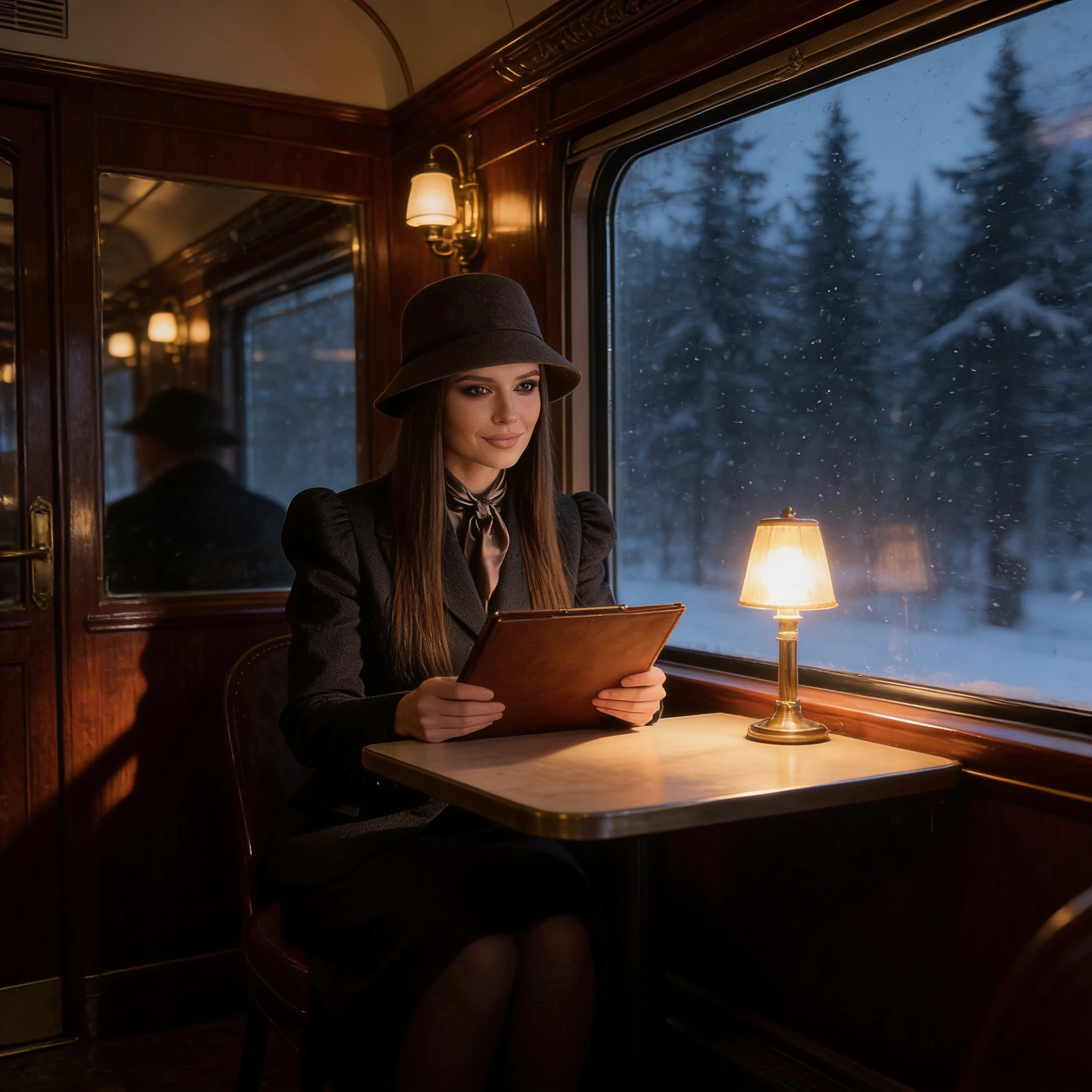 Детектив в заснеженном экспрессе — Seedream 4.5 промт
