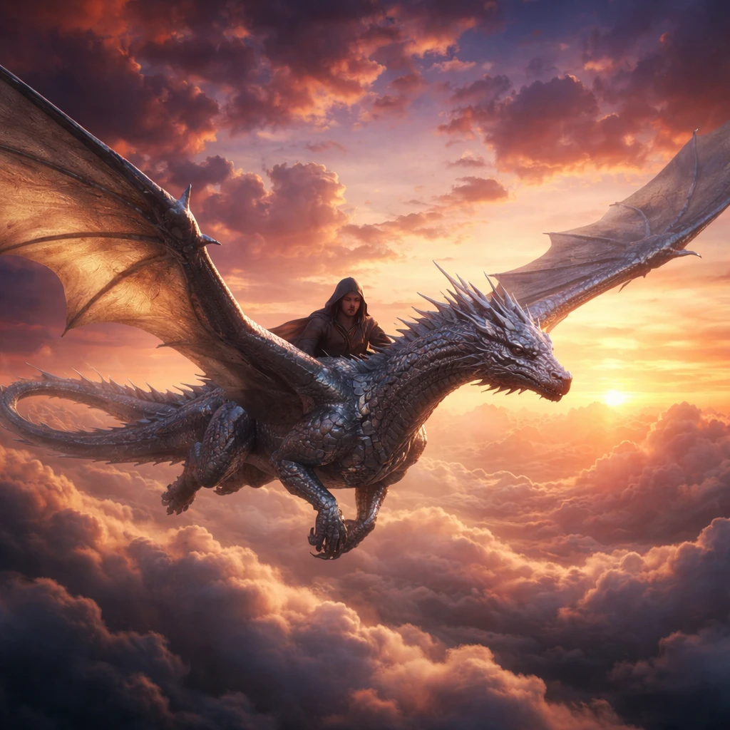 Драконий всадник над облаками — GPT Image 1.5 промт
