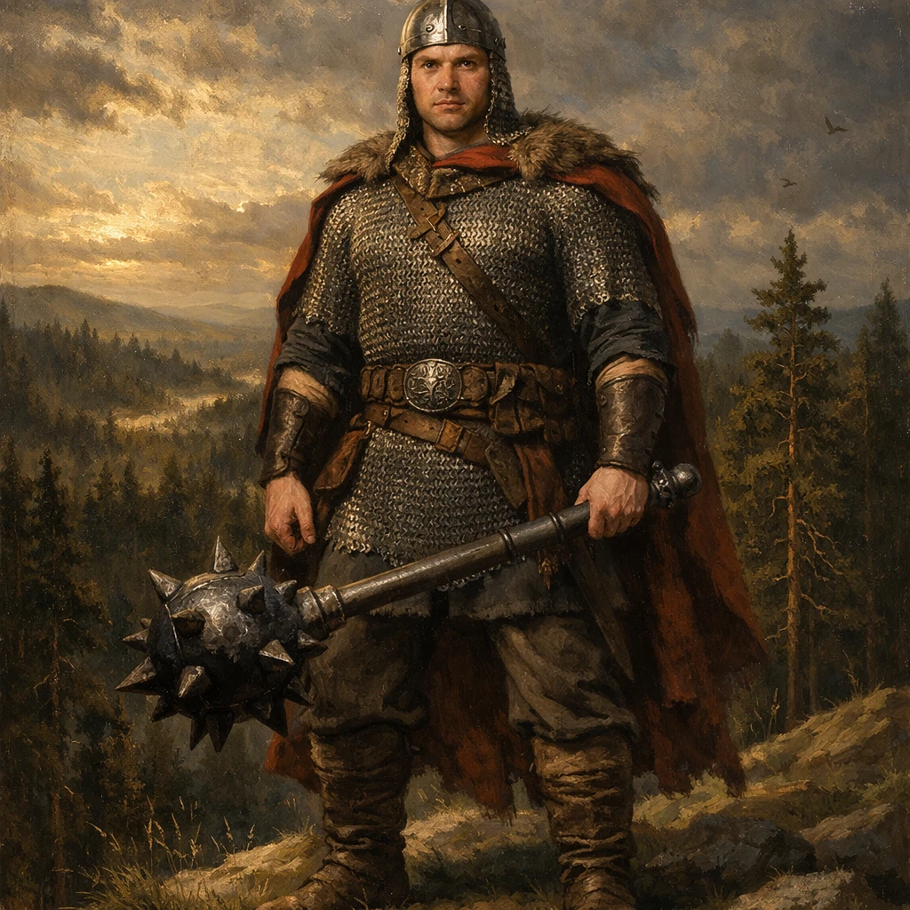 Древнерусский богатырь в дозоре — GPT Image 1.5 промт