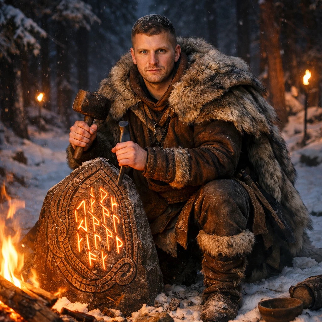 Древнескандинавский резчик по рунам — GPT Image 1.5 промт