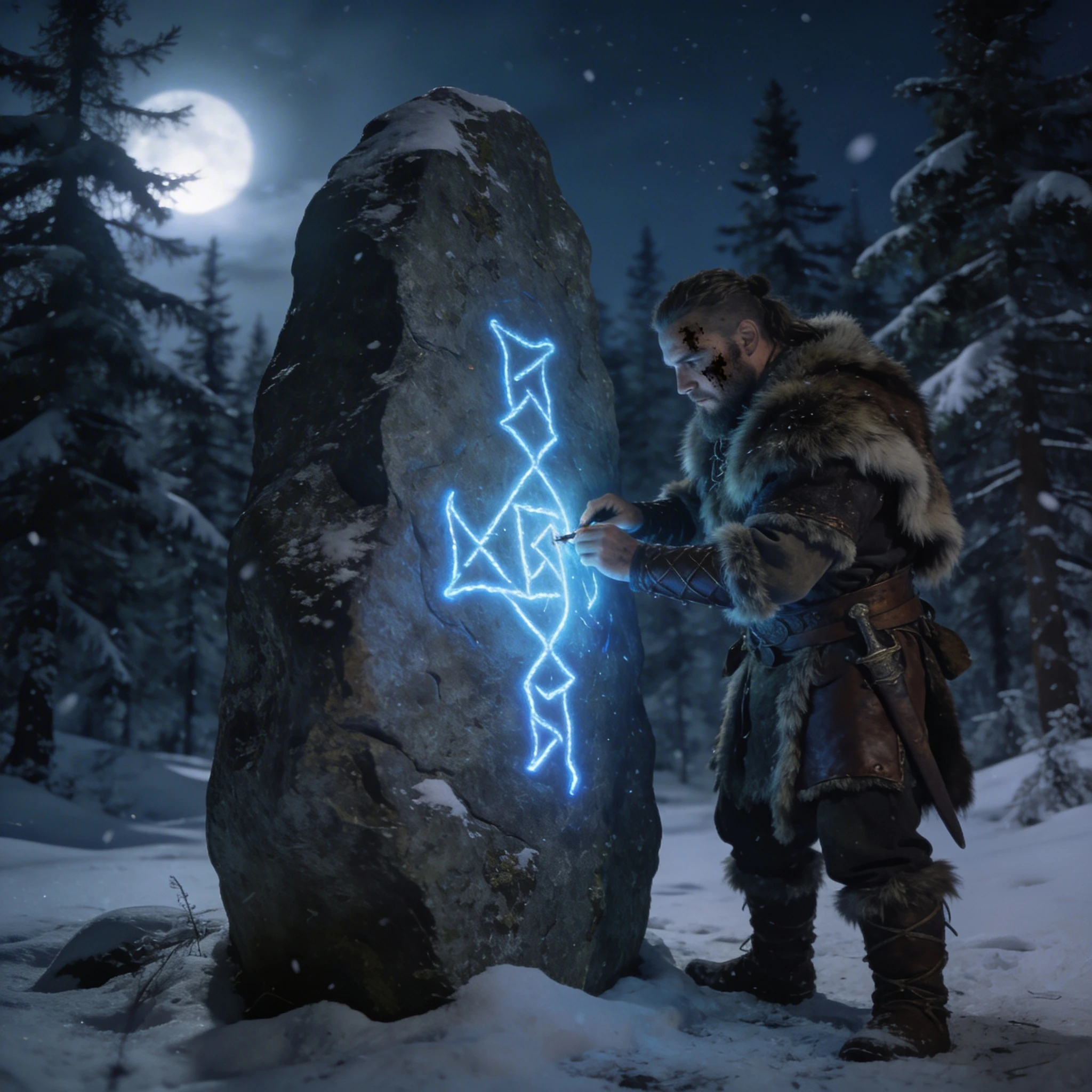 Древнескандинавский резчик по рунам — Seedream 4.5 промт