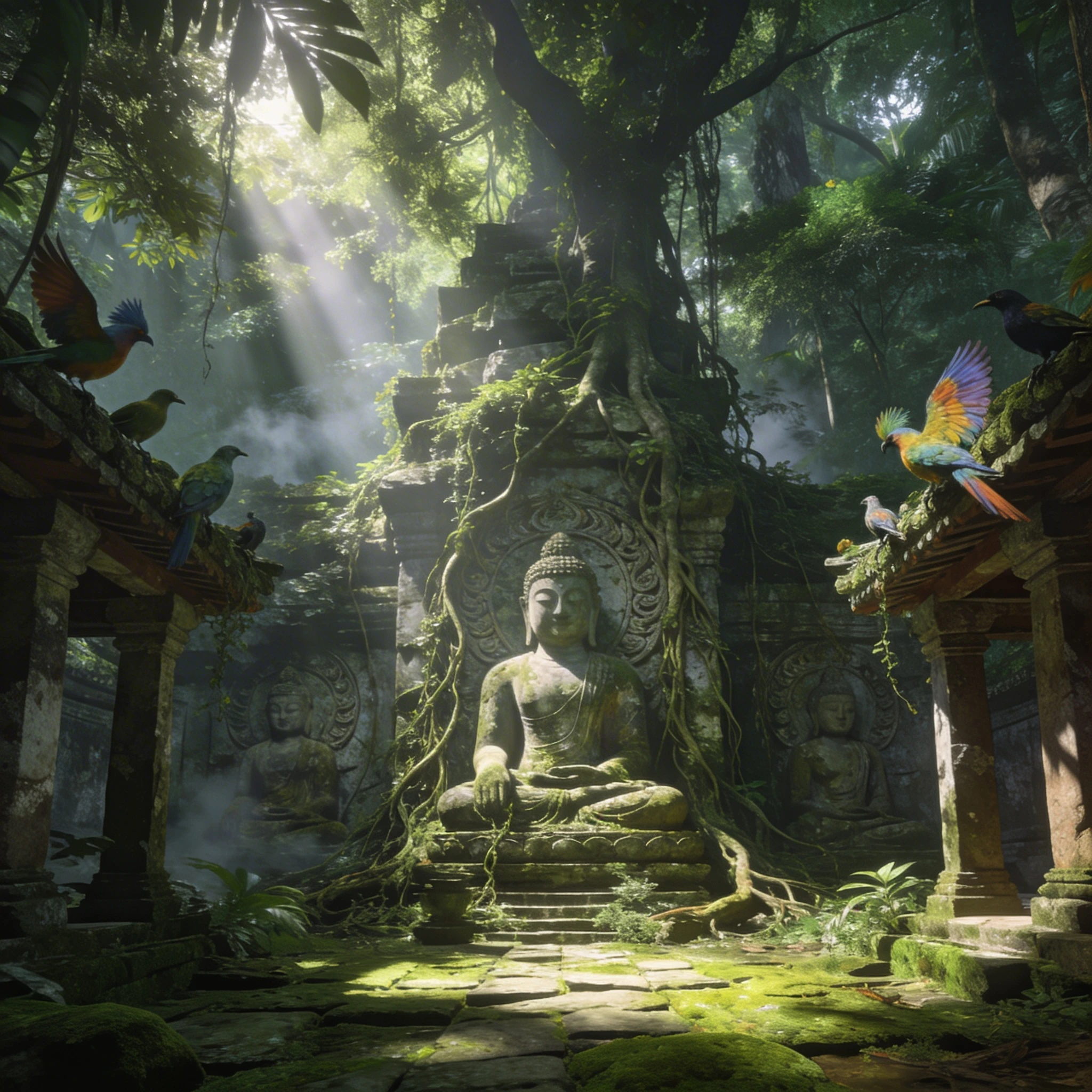 Древний храм в джунглях — Seedream 4.5 промт