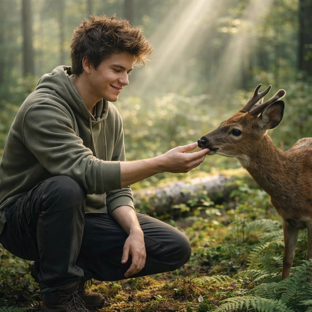 Друг лесных оленей — GPT Image 1.5 промт