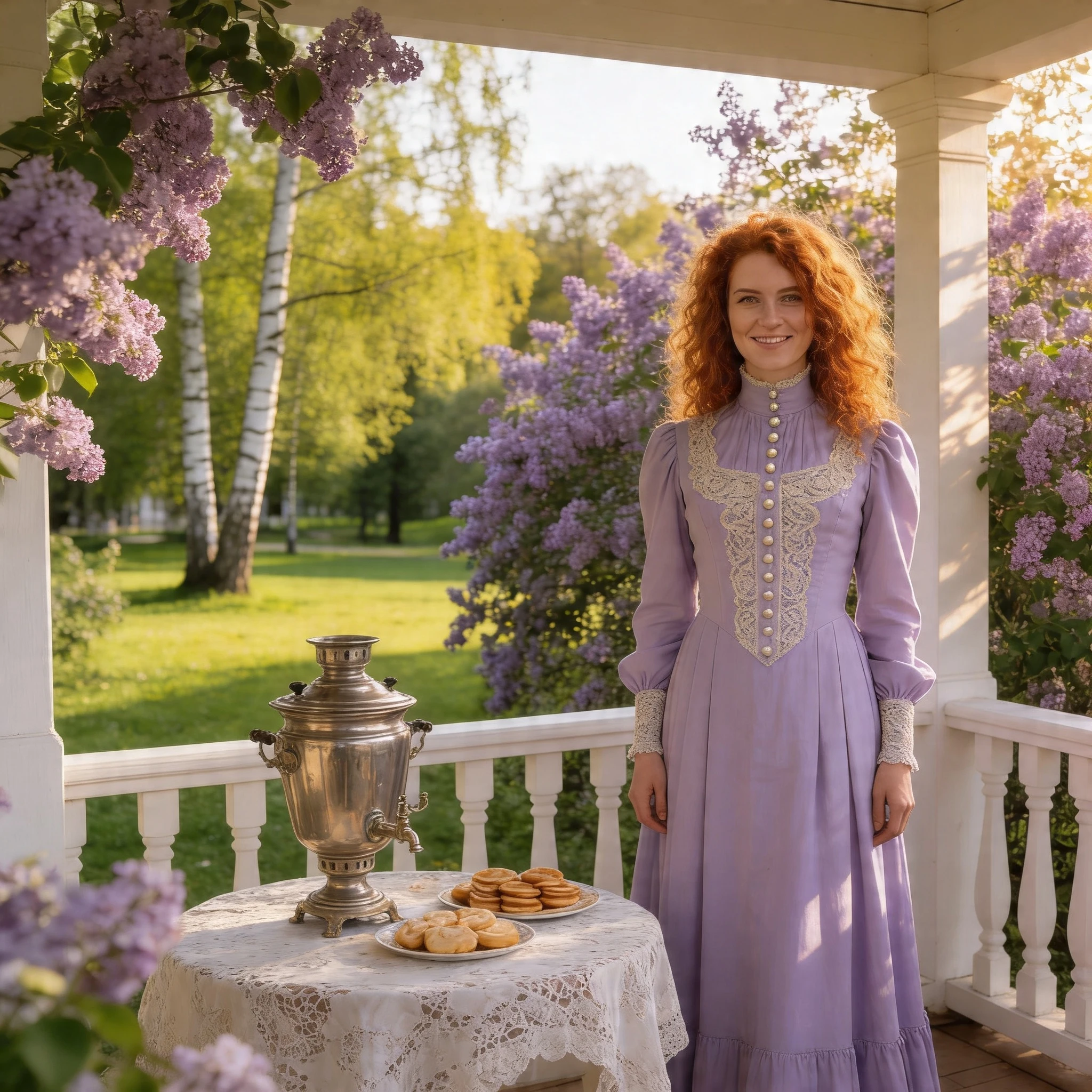 Дворянская усадьба: Майское чаепитие — Seedream 4.5 промт