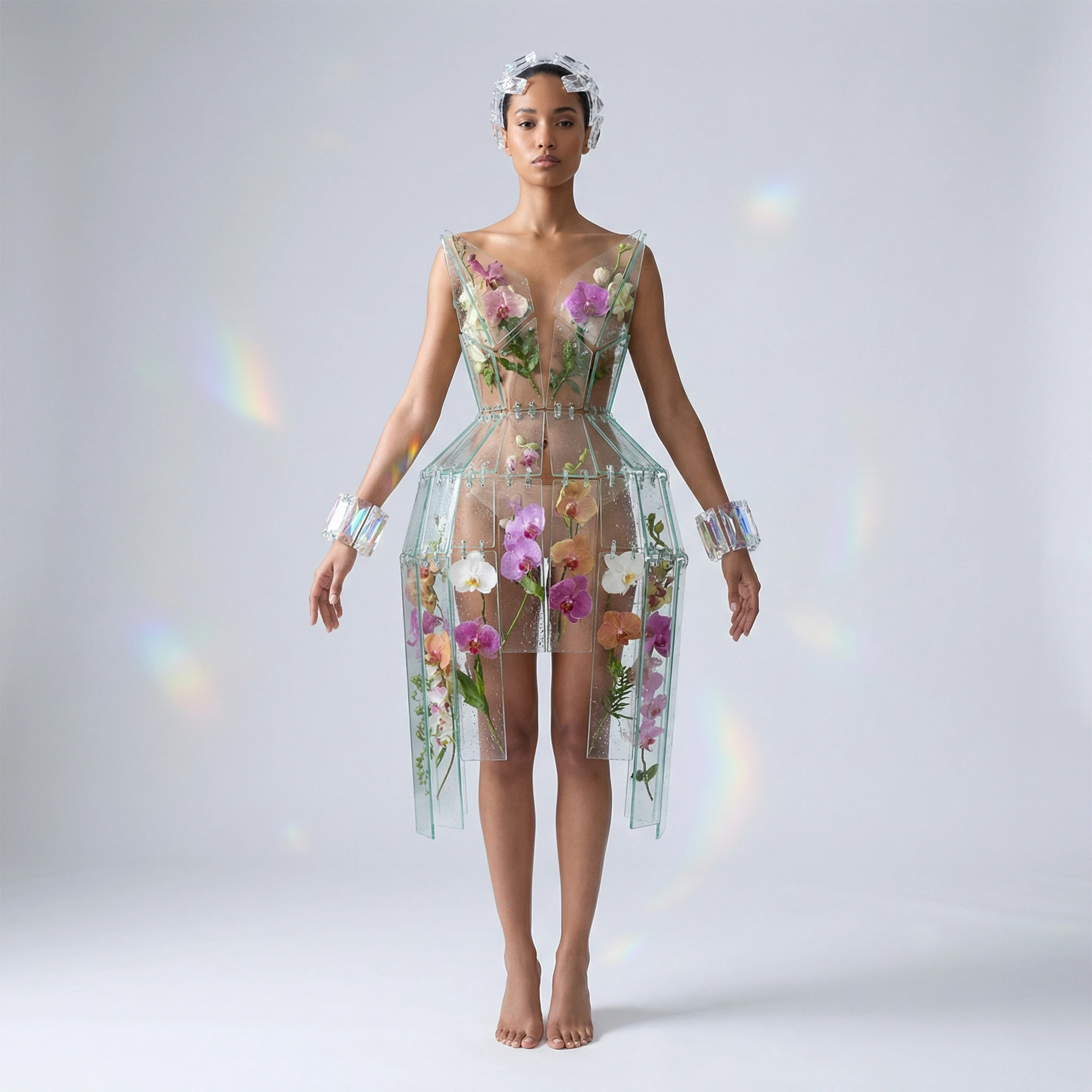 Эдиториал в стиле «Стеклянный сад» — Nano Banana Pro промт