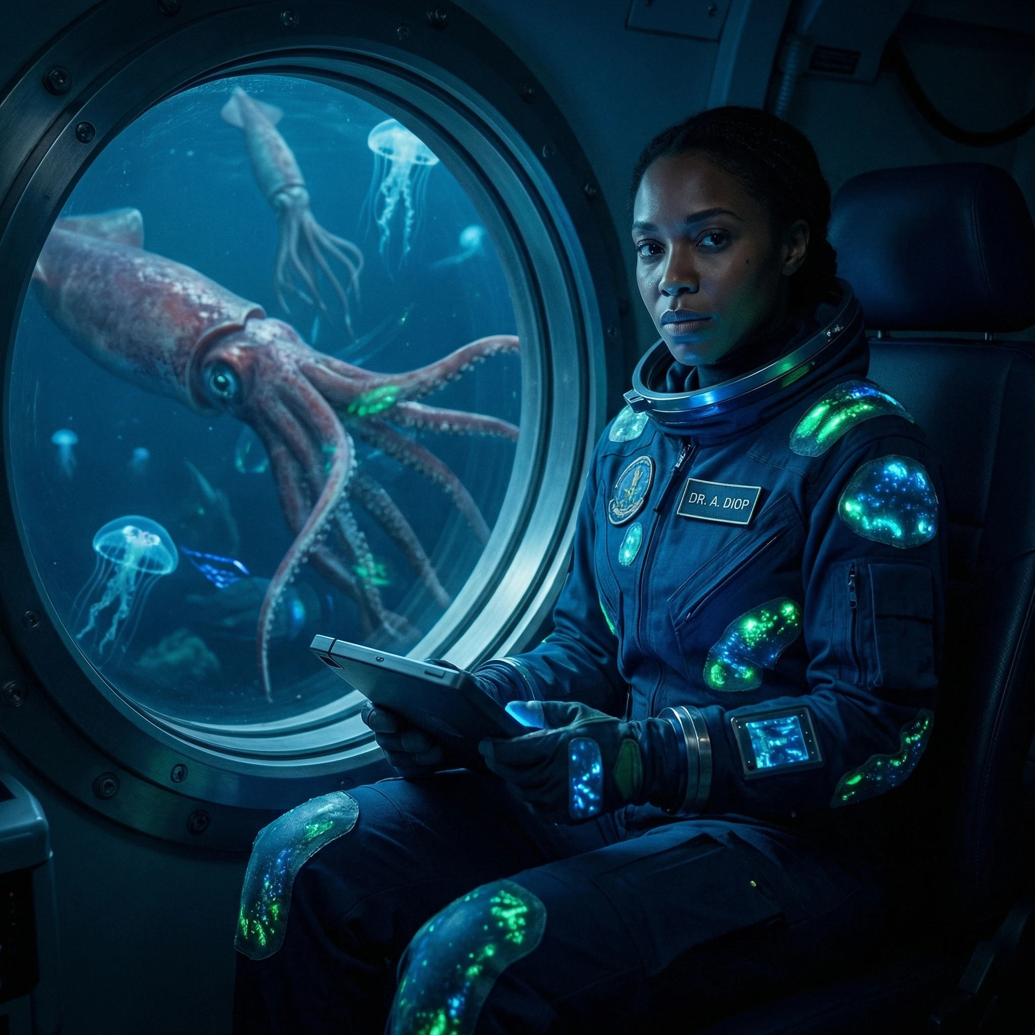 Экипаж глубоководного батискафа — Nano Banana Pro промт