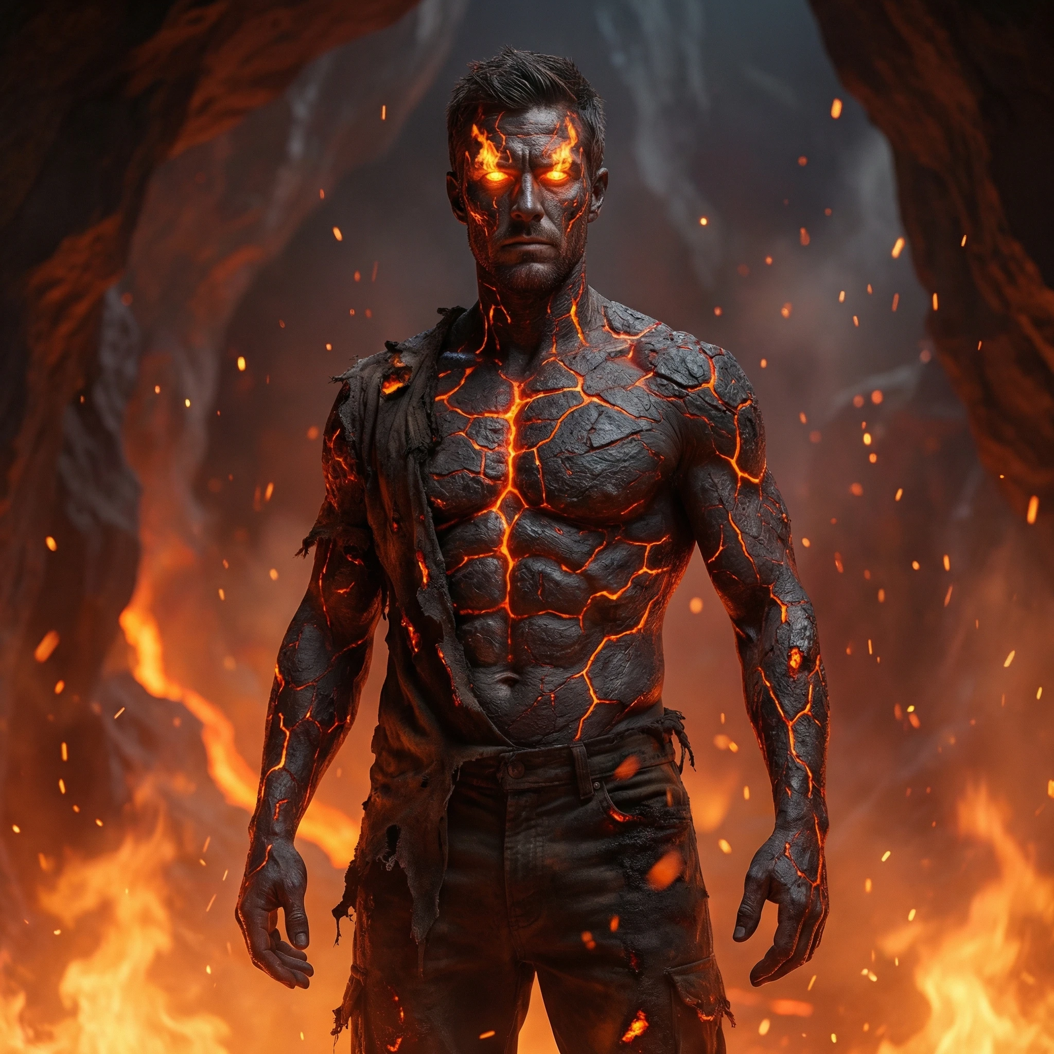 Элементаль лавовых потоков — Nano Banana Pro промт