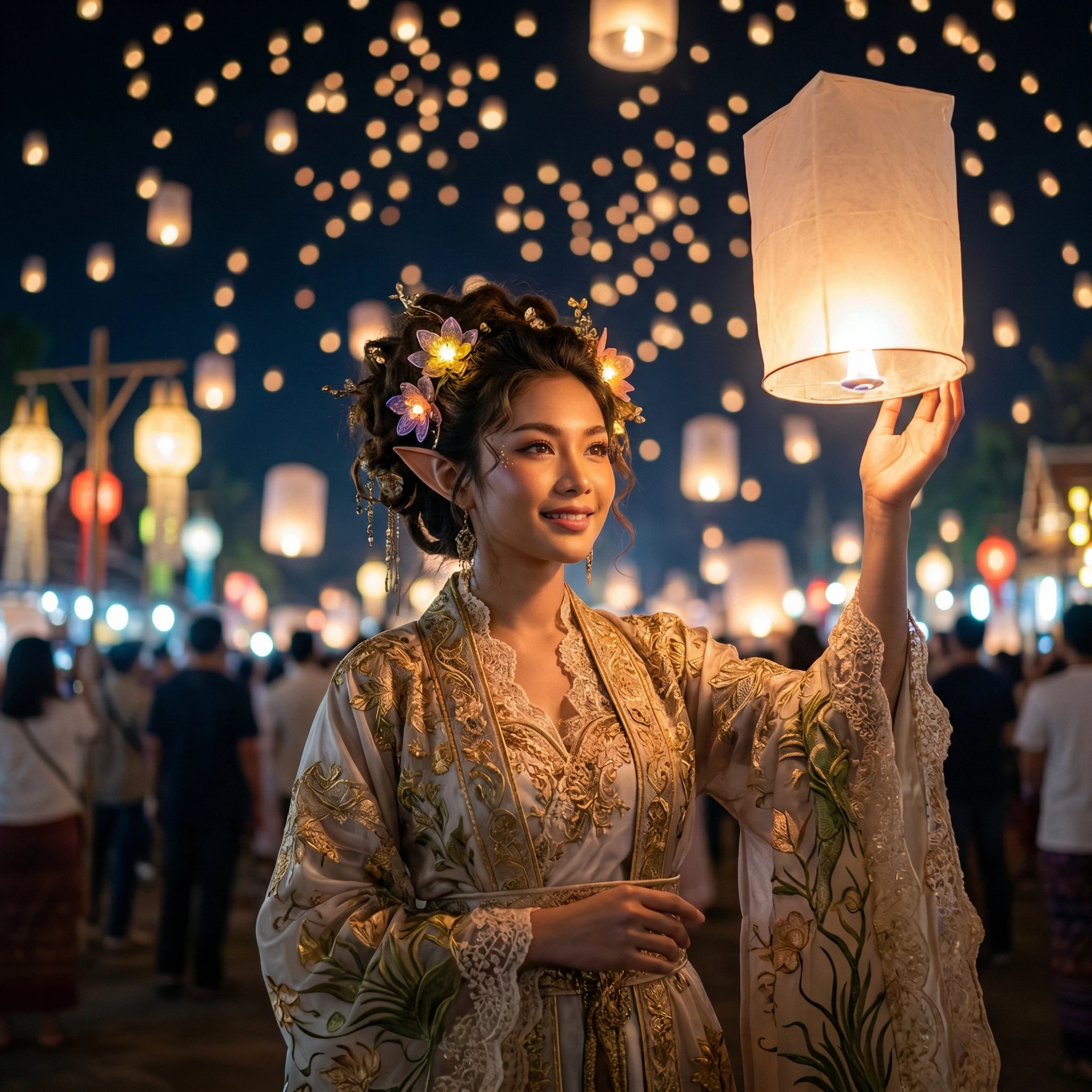 Эльф Праздника Фонарей — Nano Banana Pro промт