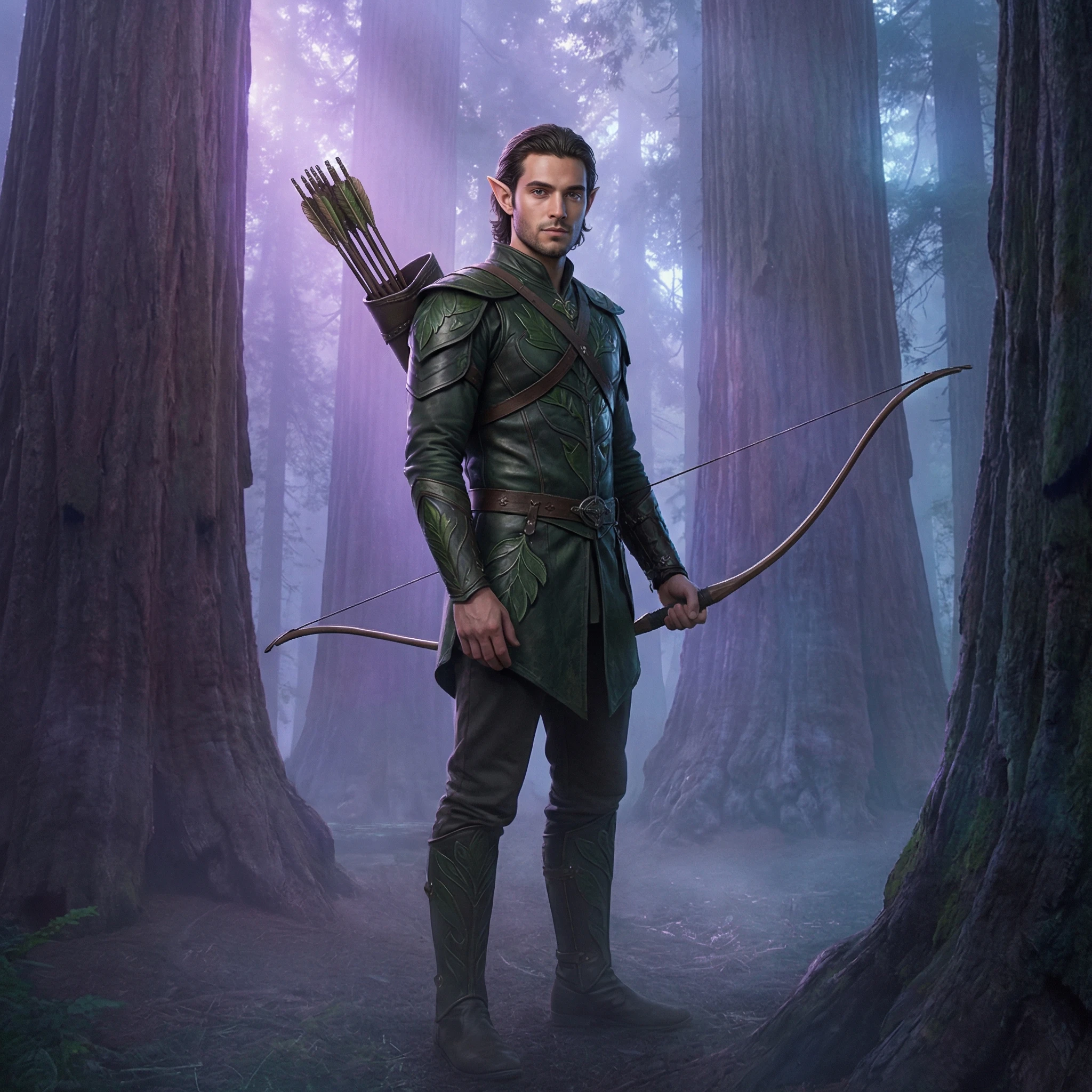 Эльфийский следопыт в лесу — Nano Banana Pro промт