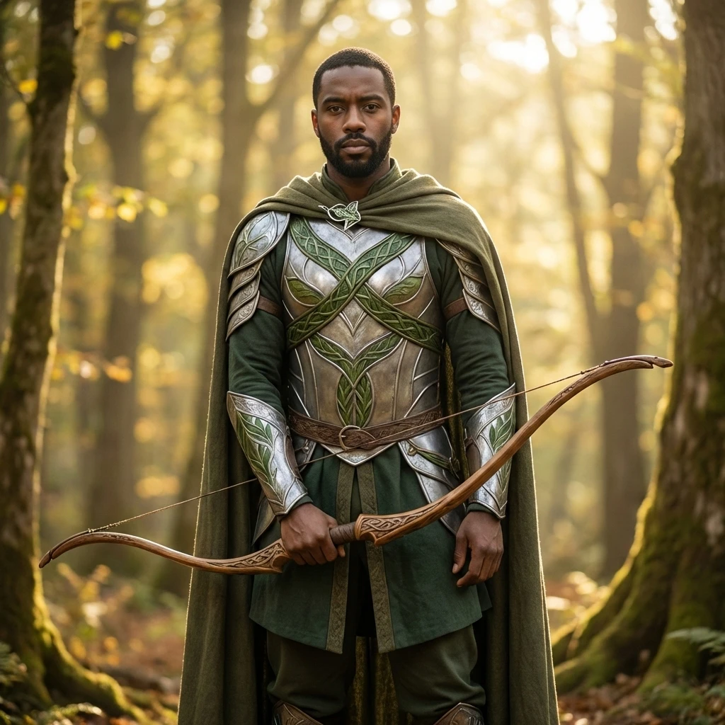 Эльфийский владыка в лесу — Nano Banana Pro промт