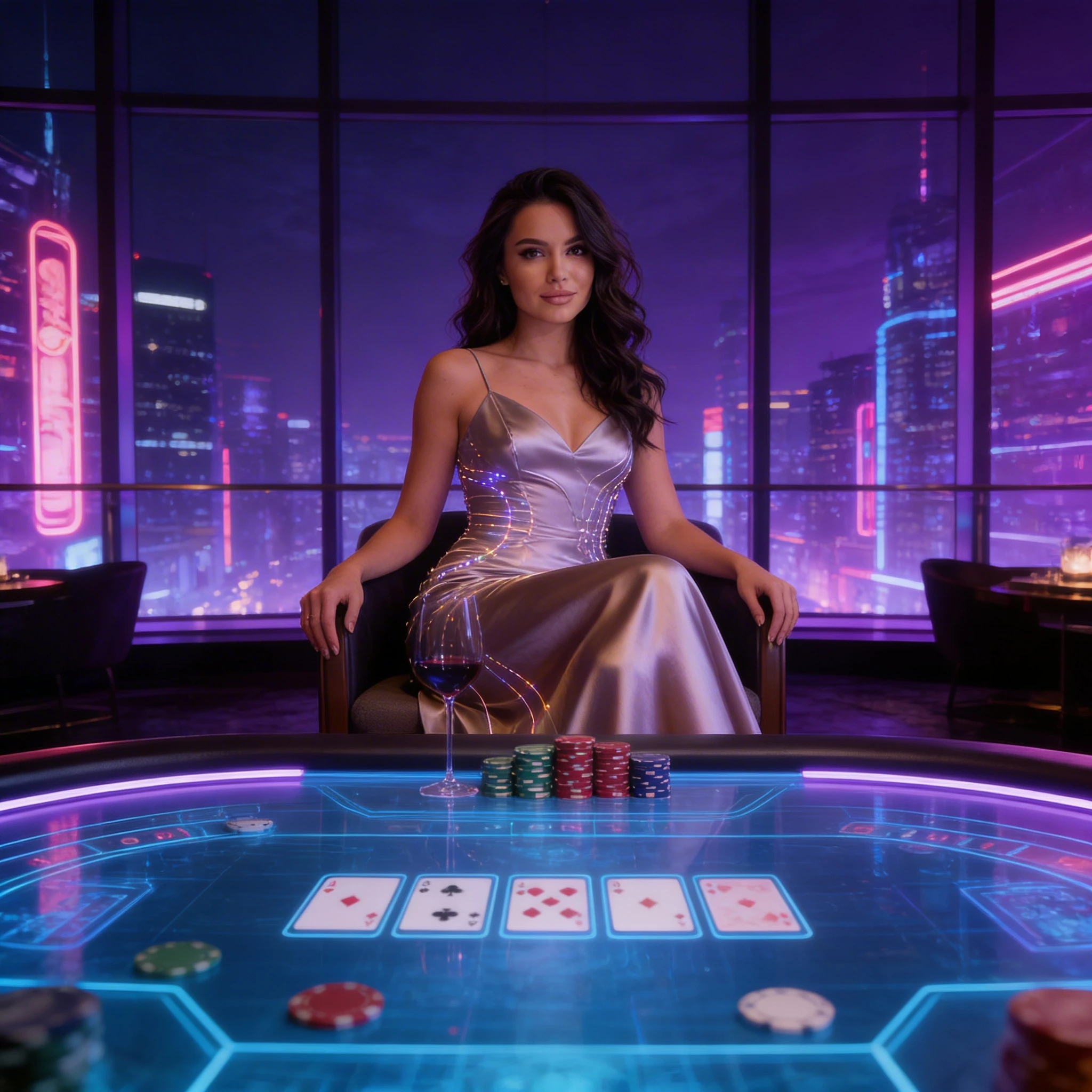 Элитный игрок в казино будущего — Seedream 4.5 промт