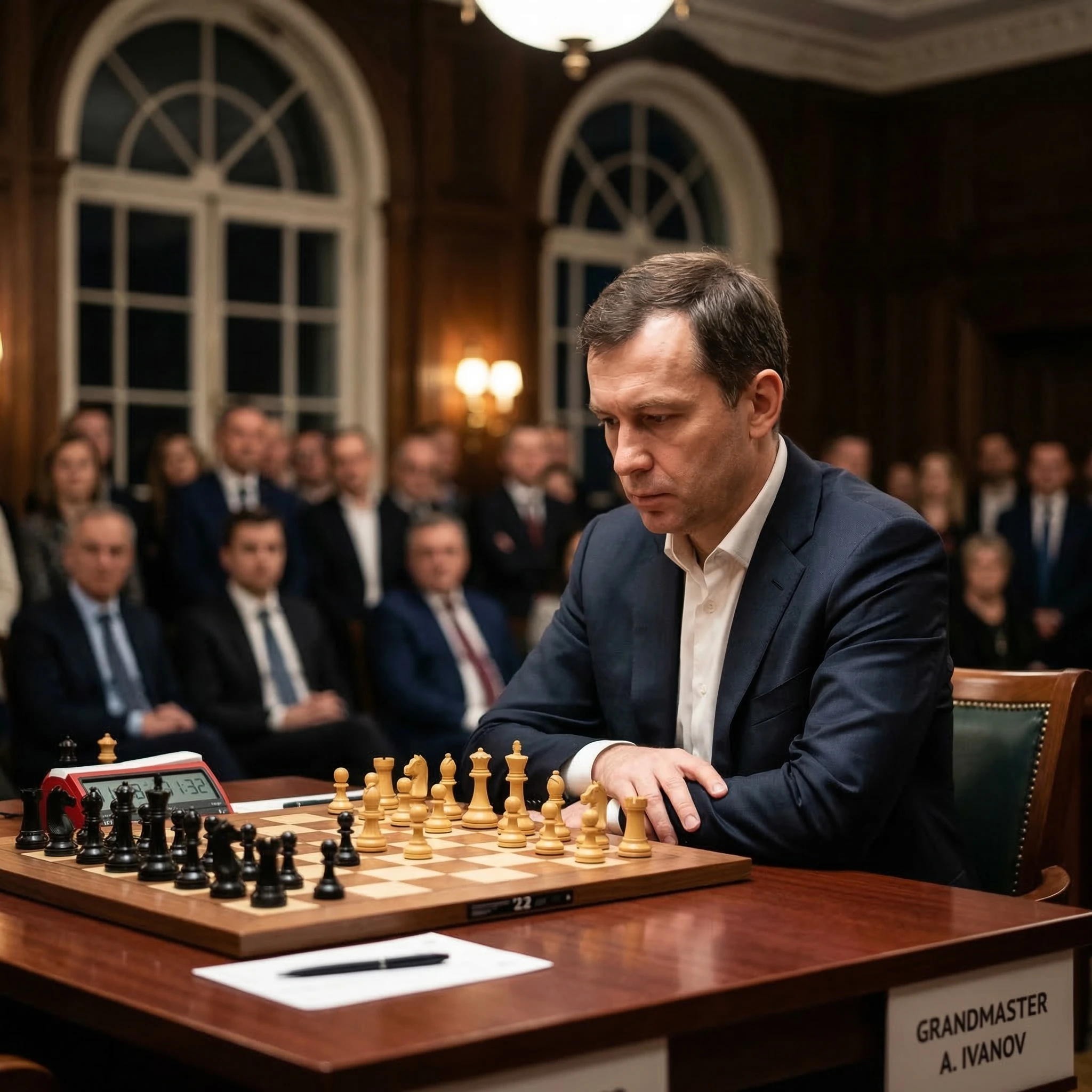 Элитный шахматист на турнире — Nano Banana Pro промт