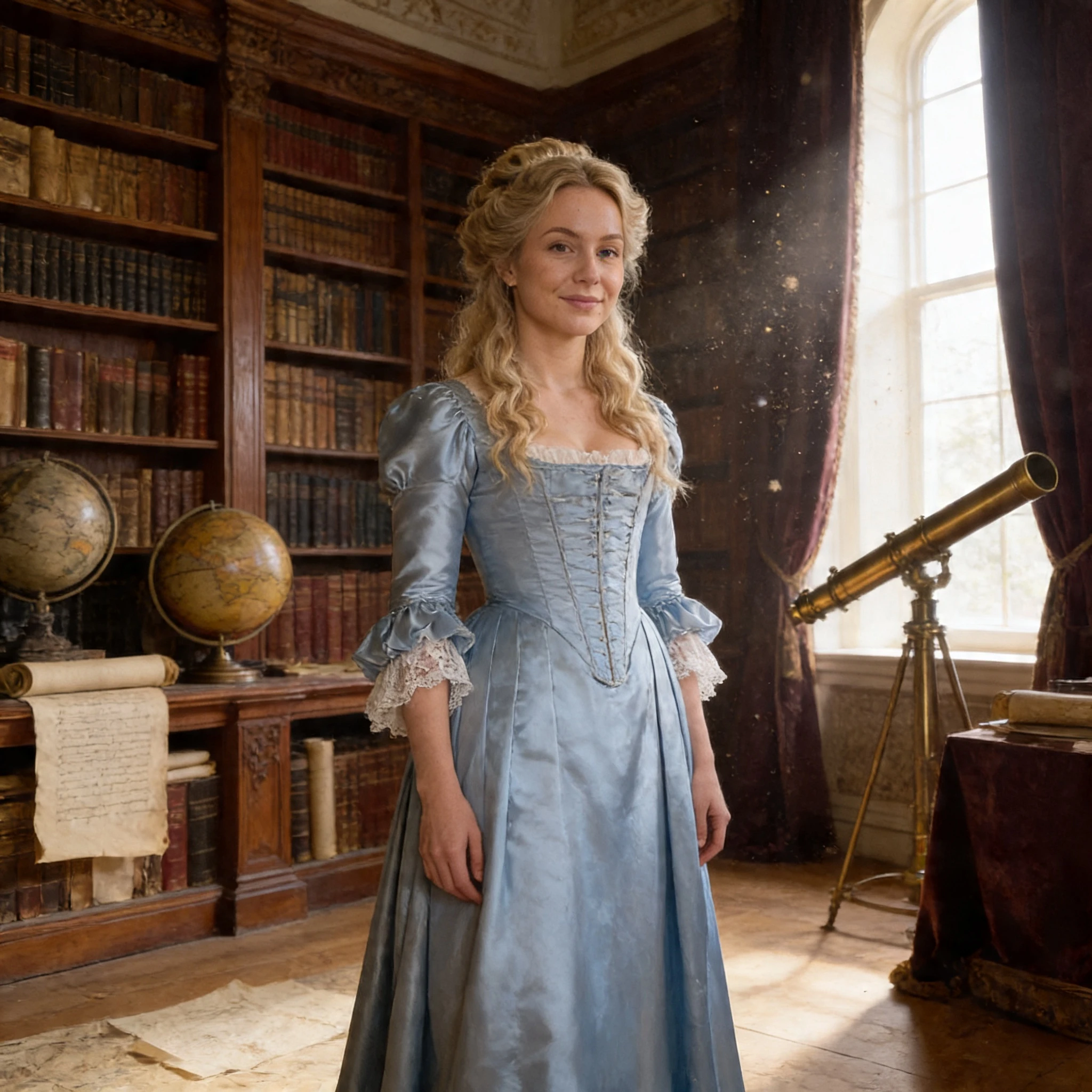 Эпоха Просвещения: Леди в библиотеке — Seedream 4.5 промт