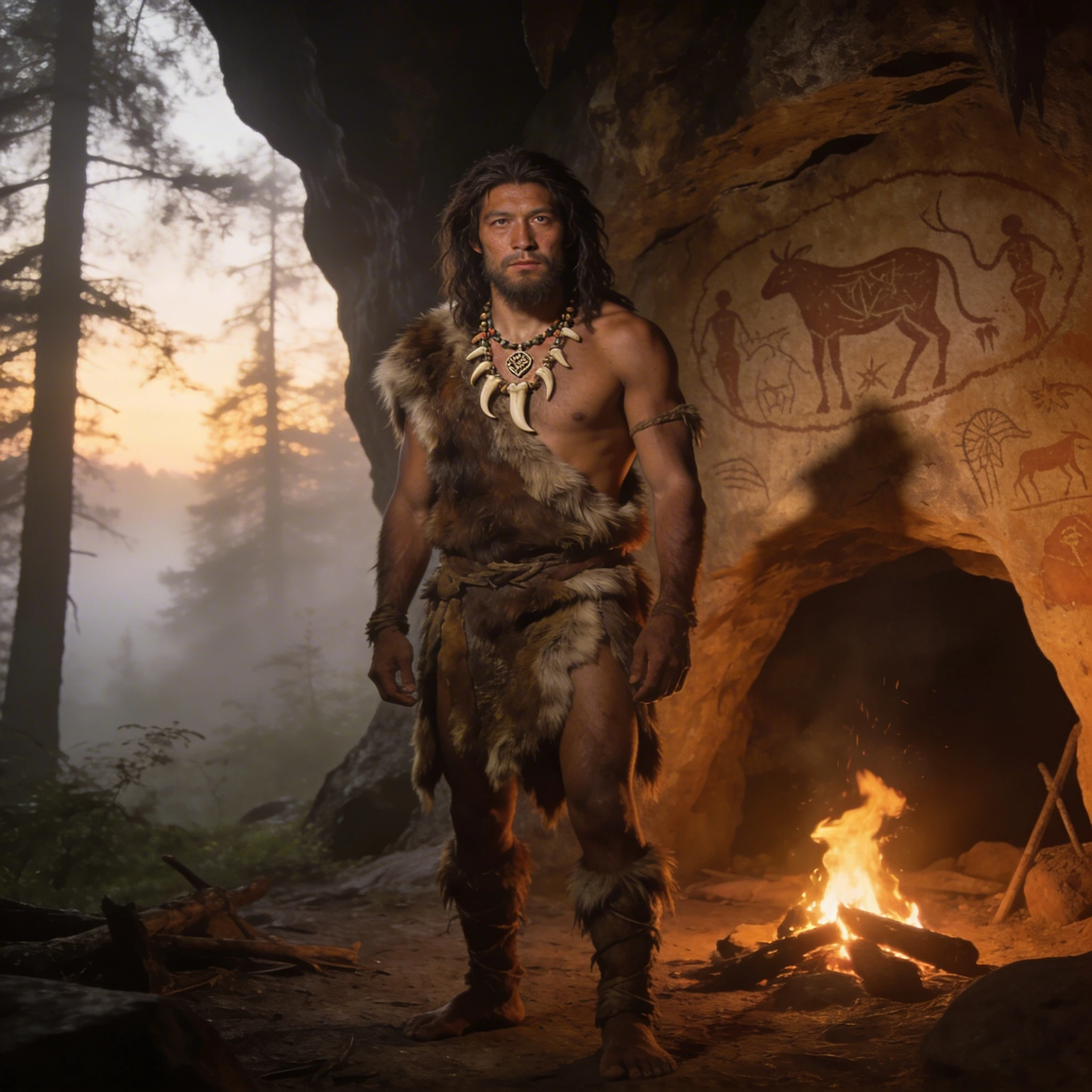 Эра палеолита: пещерный человек — Seedream 4.5 промт