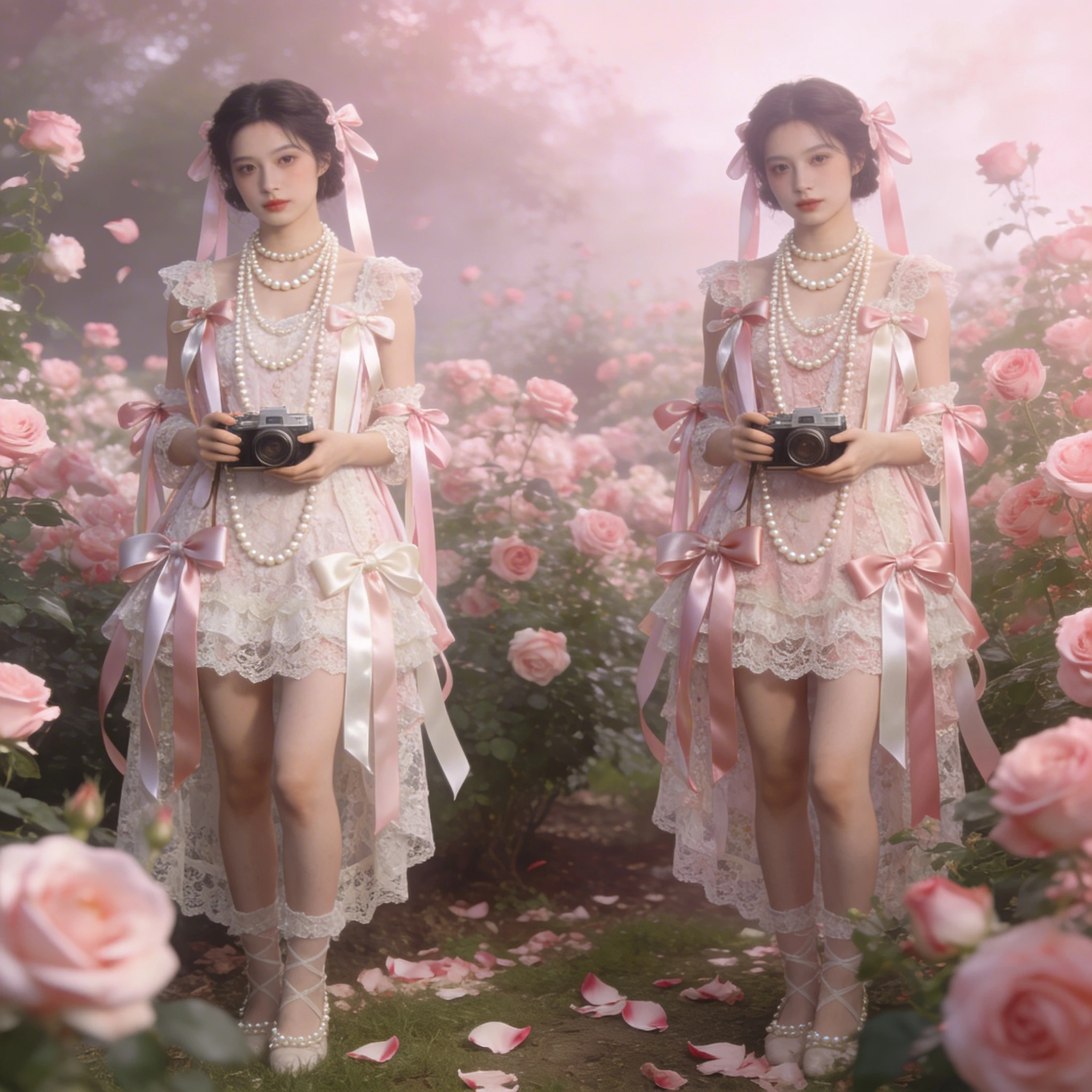 Эстетика 'Coquette' в розовом саду — Seedream 4.5 промт