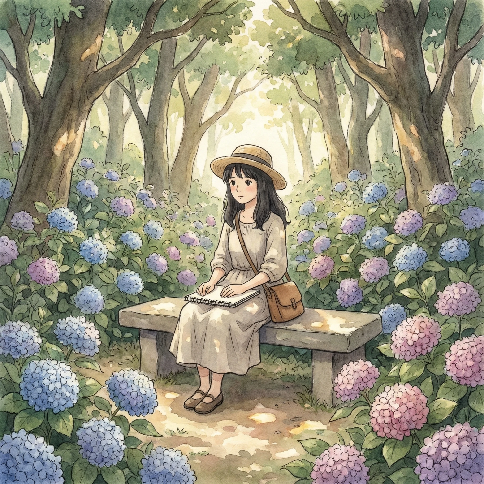 Эстетика тихого сада в стиле Ghibli — Nano Banana Pro промт