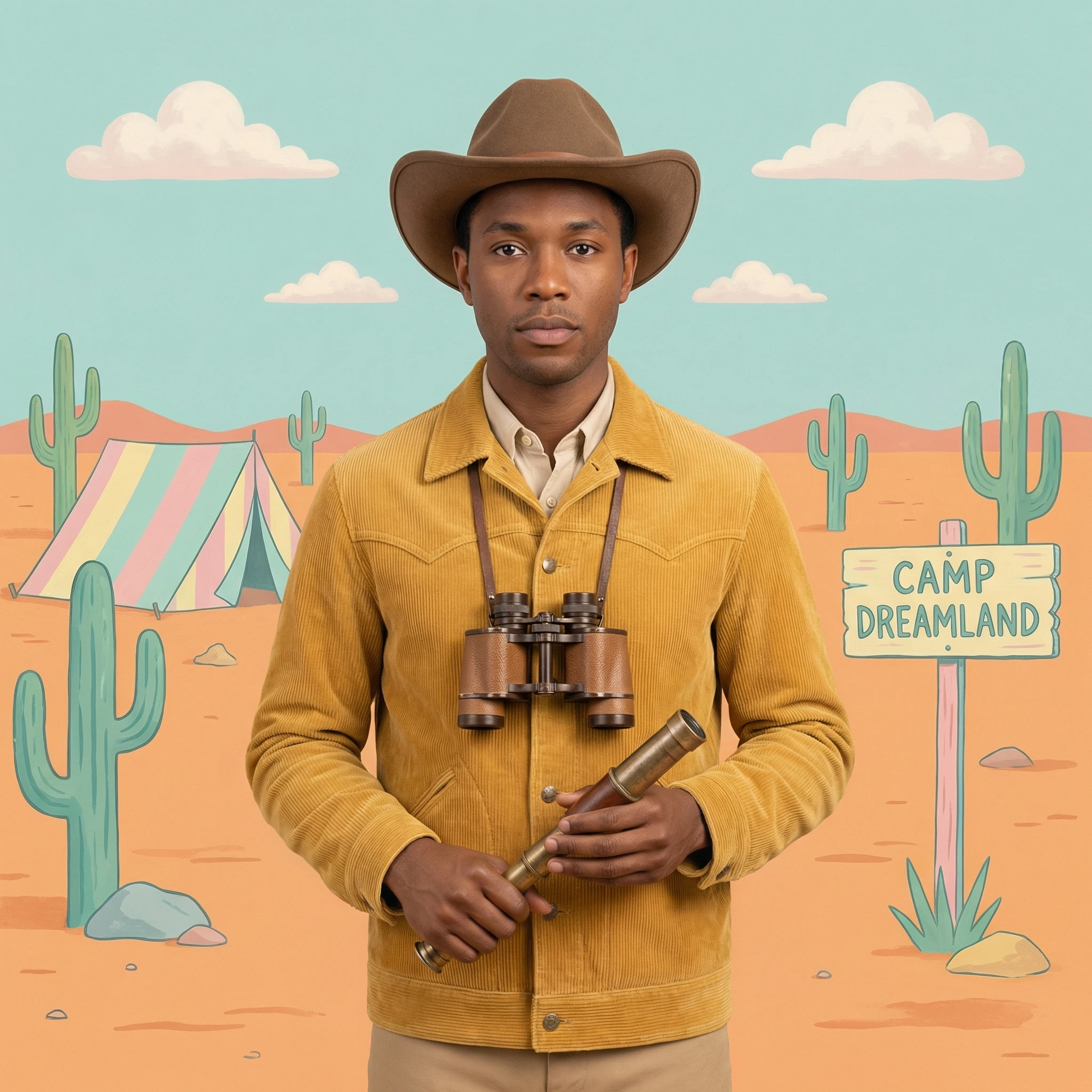 Эстетика вестерна в стиле Wes Anderson — Nano Banana Pro промт