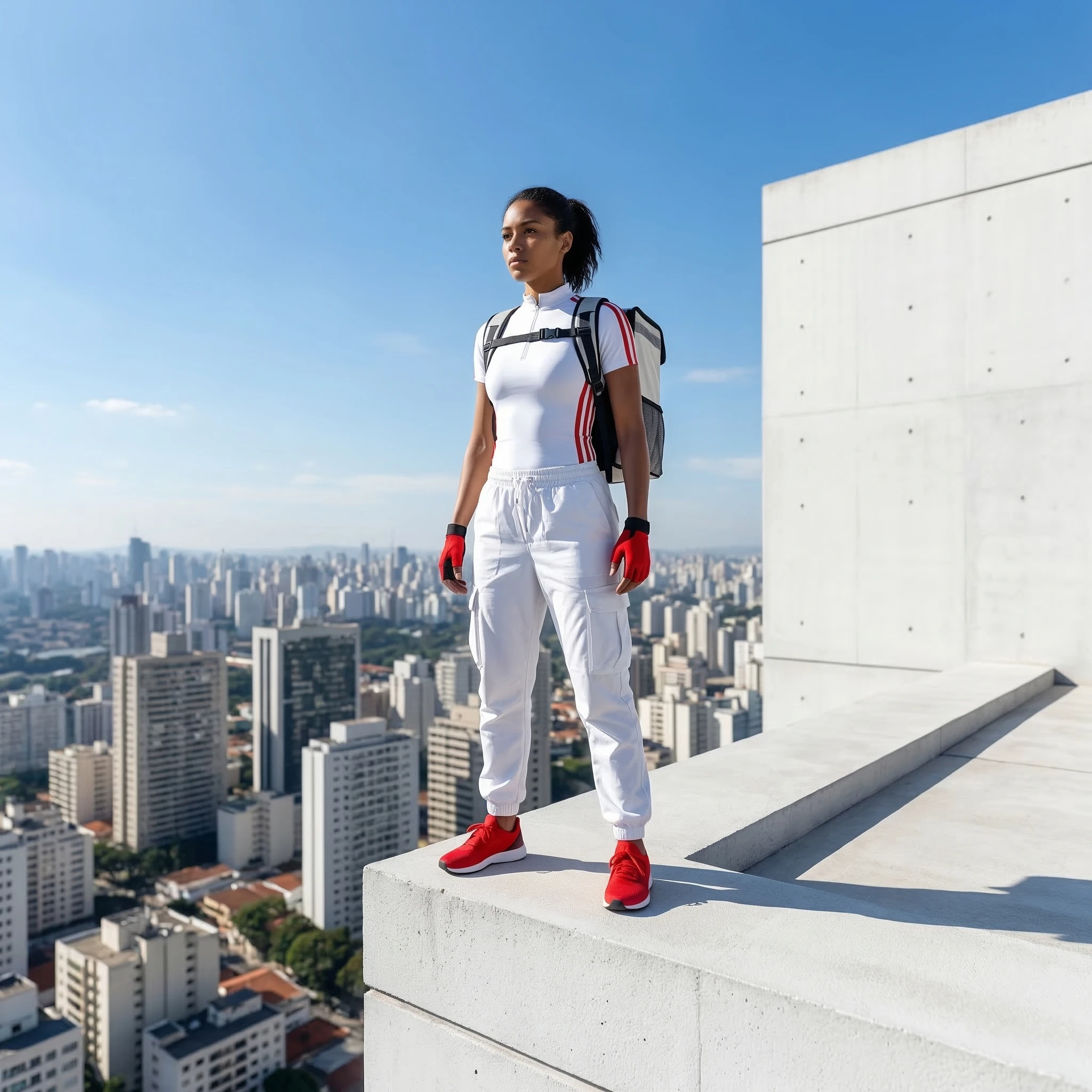 Эстетика видеоигры «Mirror's Edge» — Nano Banana Pro промт